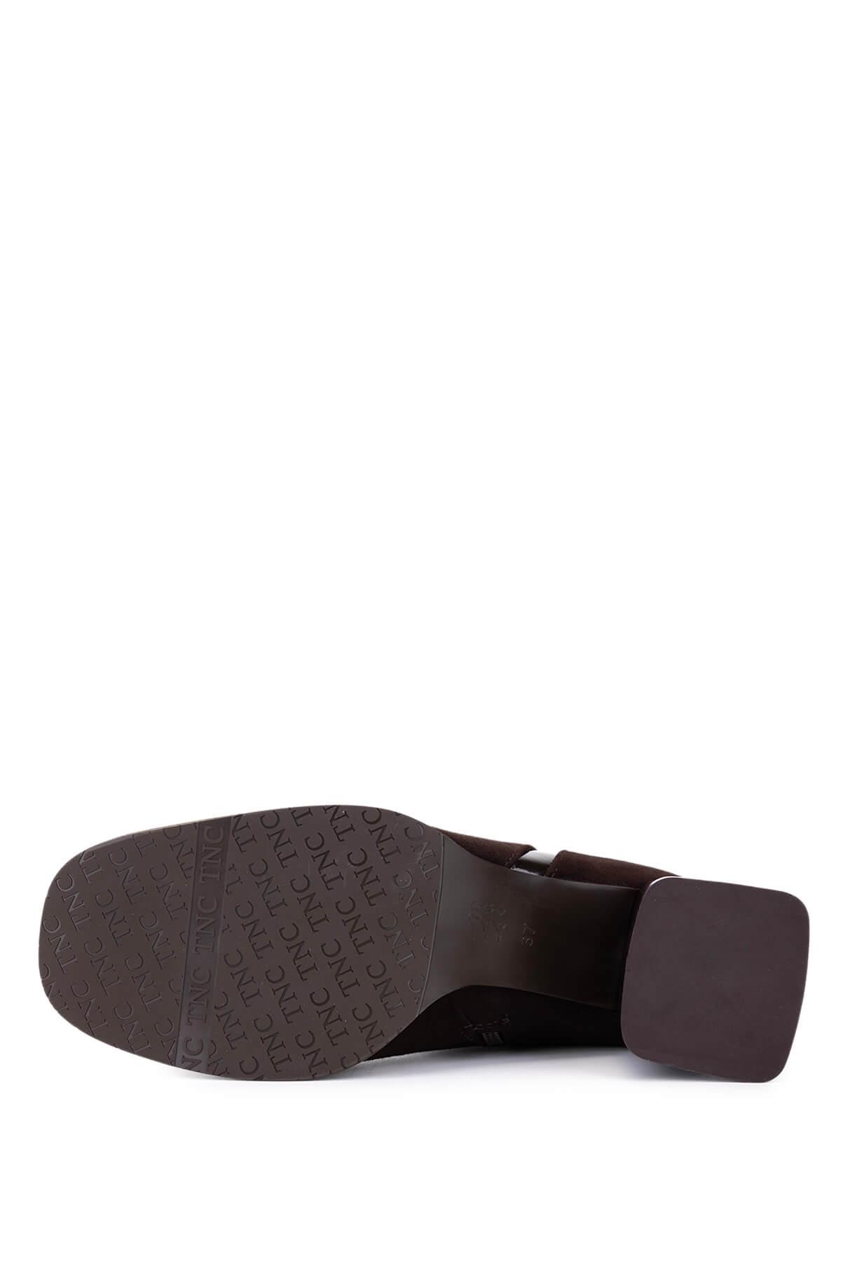 Tamer Tanca Kadın Hakiki Deri Kahverengi Süet Topuklu Bot