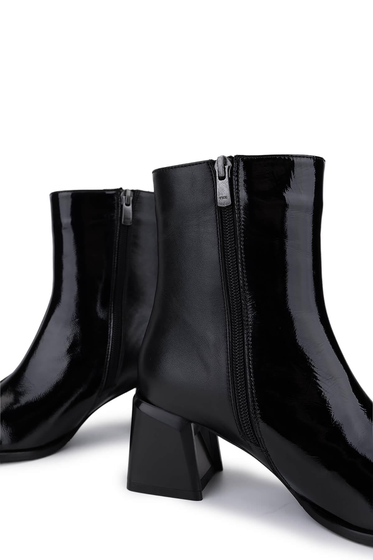 Tamer Tanca Kadın Hakiki Deri Siyah Topuklu Bot