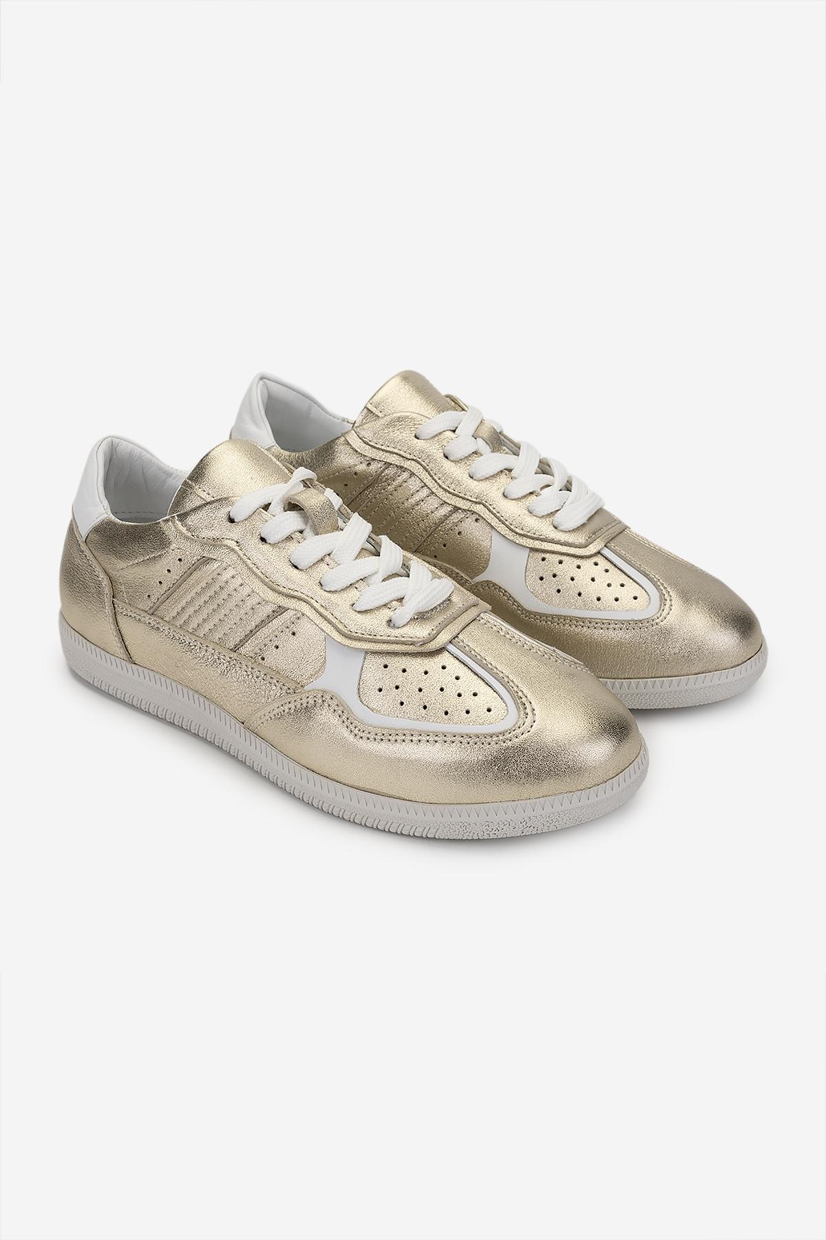 Valmenti Kadın Hakiki Deri Gold Sneakers & Spor Ayakkabı
