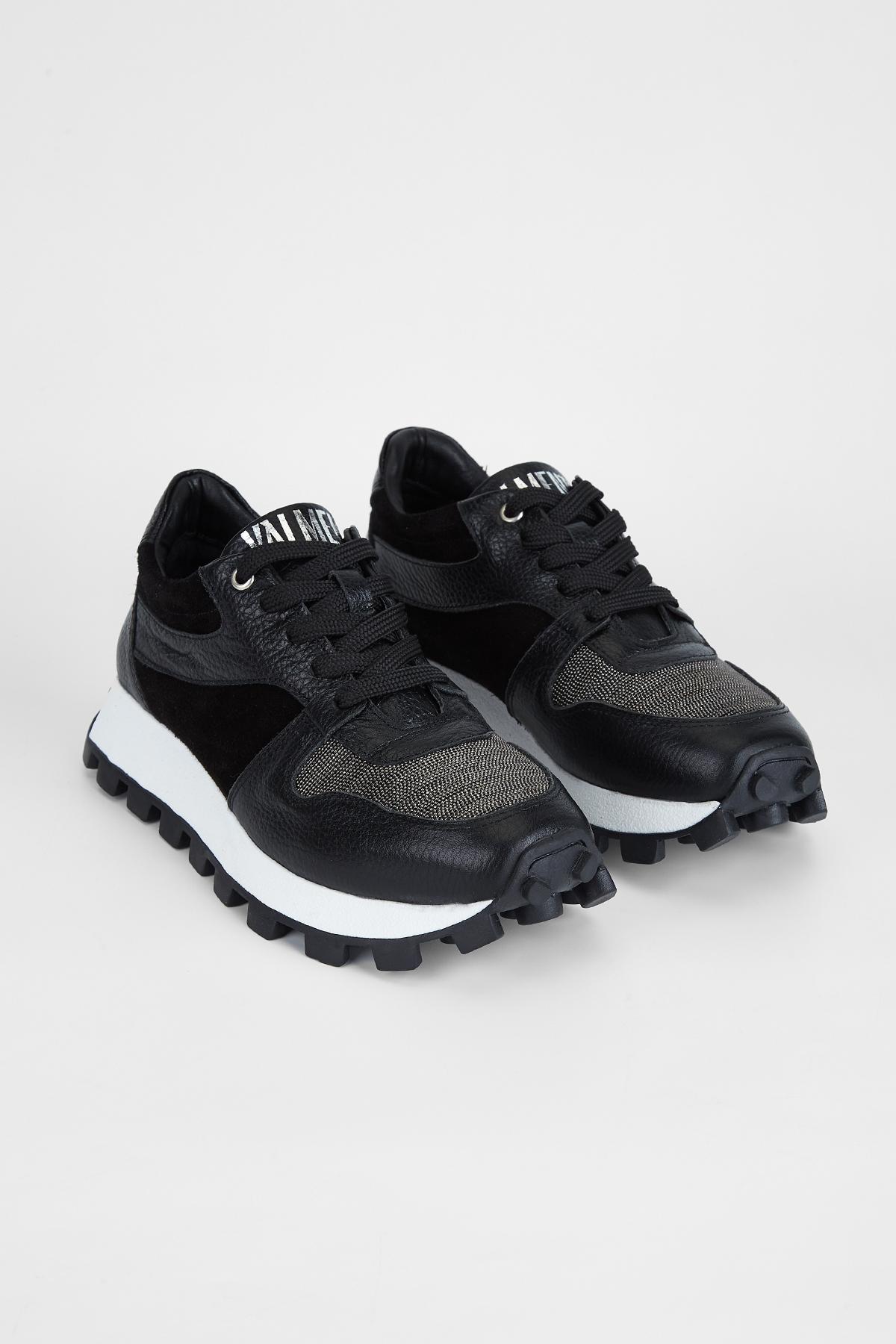 Valmenti Kadın Hakiki Deri Siyah Sneakers & Spor Ayakkabı