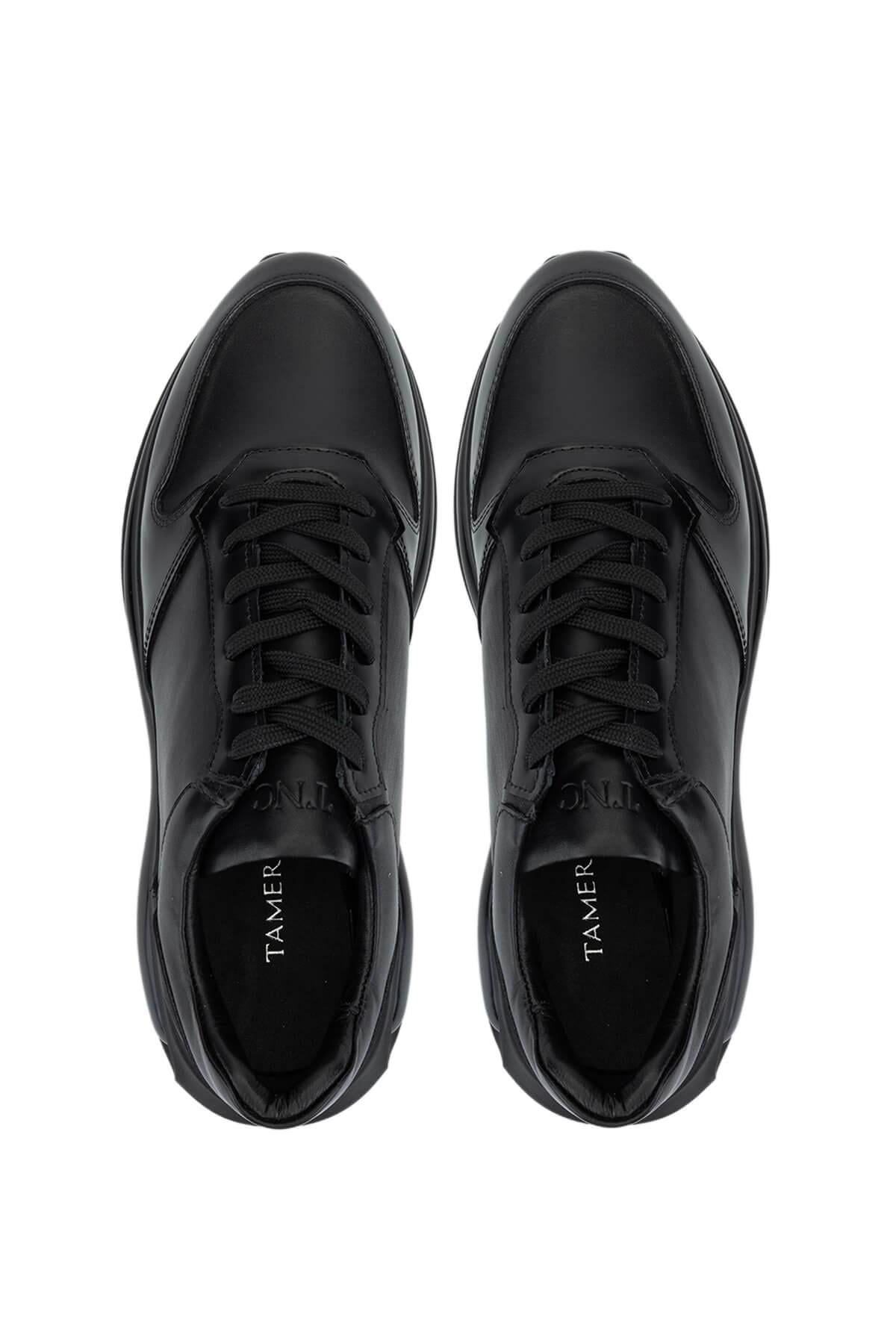 Tamer Tanca Erkek Hakiki Deri Siyah Sneakers & Spor Ayakkabı