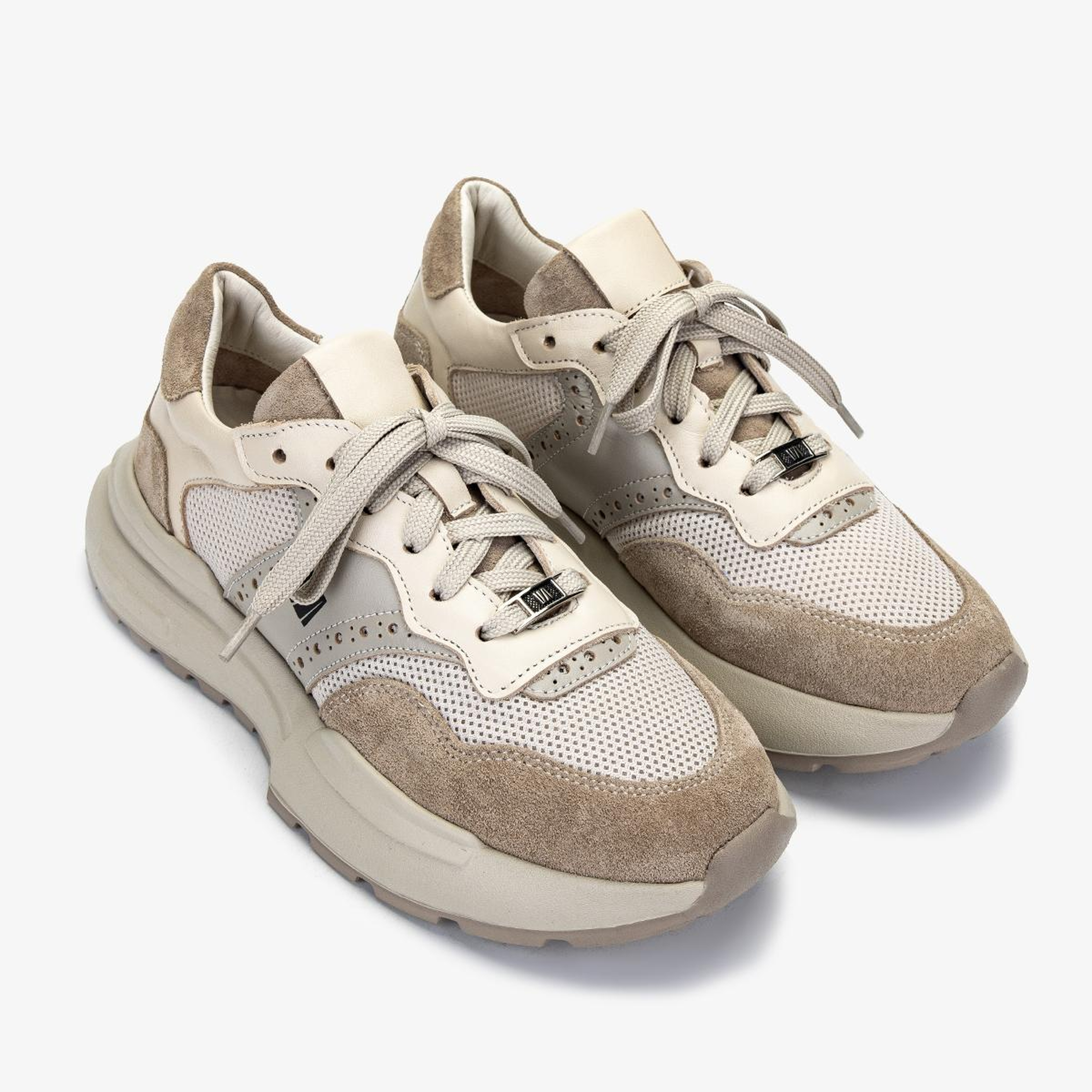 Valmenti Kadın Hakiki Deri Bej Süet Sneakers & Spor Ayakkabı