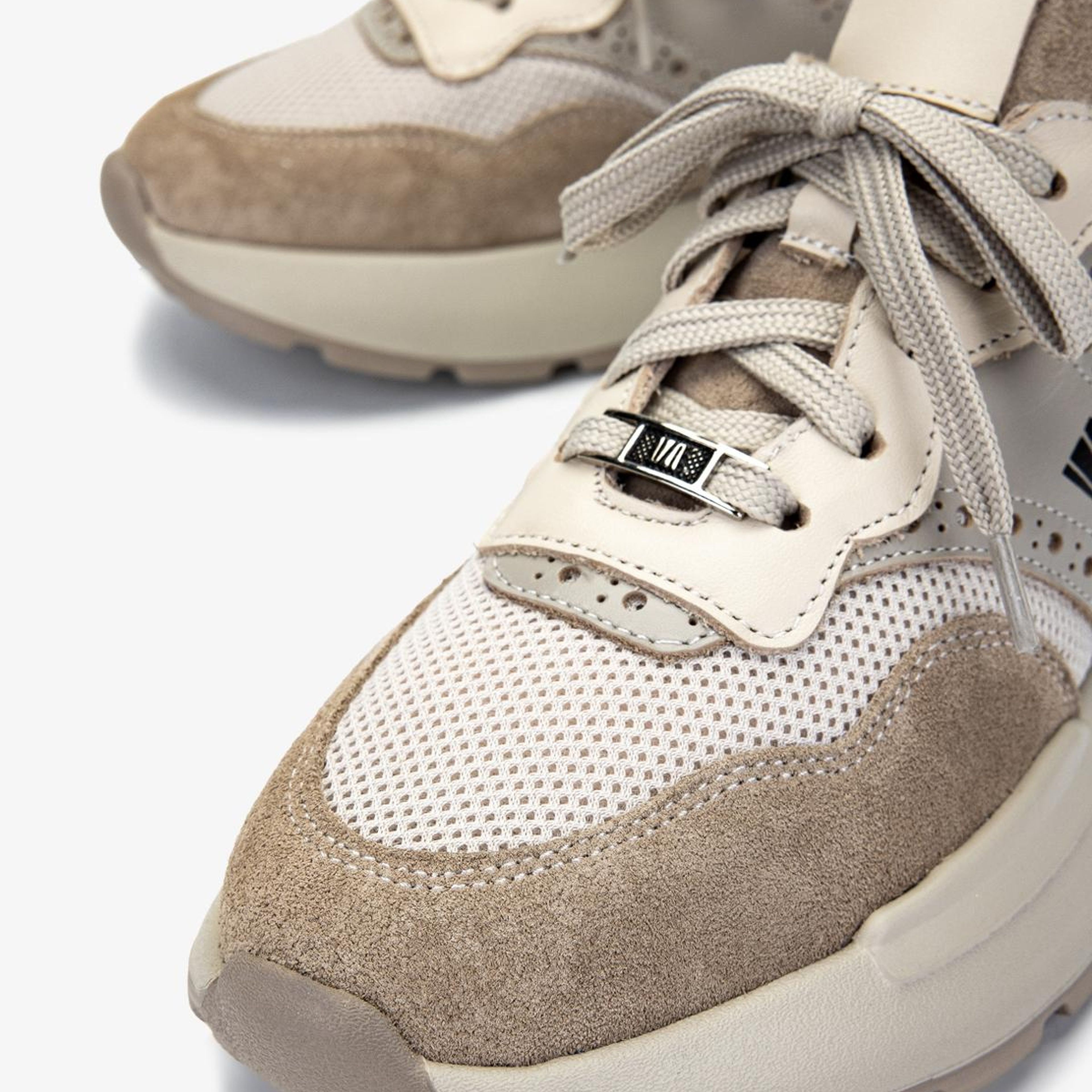 Valmenti Kadın Hakiki Deri Bej Süet Sneakers & Spor Ayakkabı