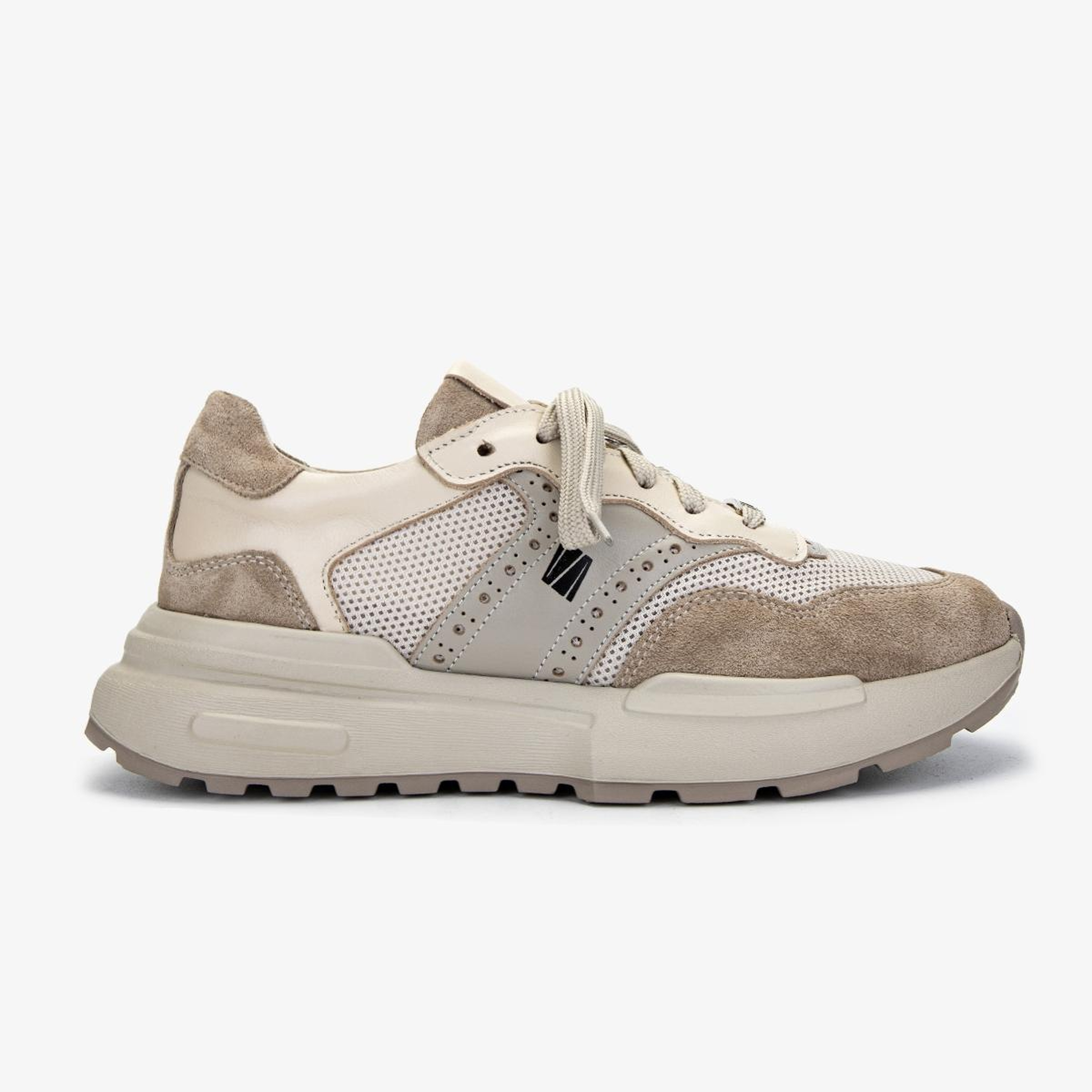 Valmenti Kadın Hakiki Deri Bej Süet Sneakers & Spor Ayakkabı