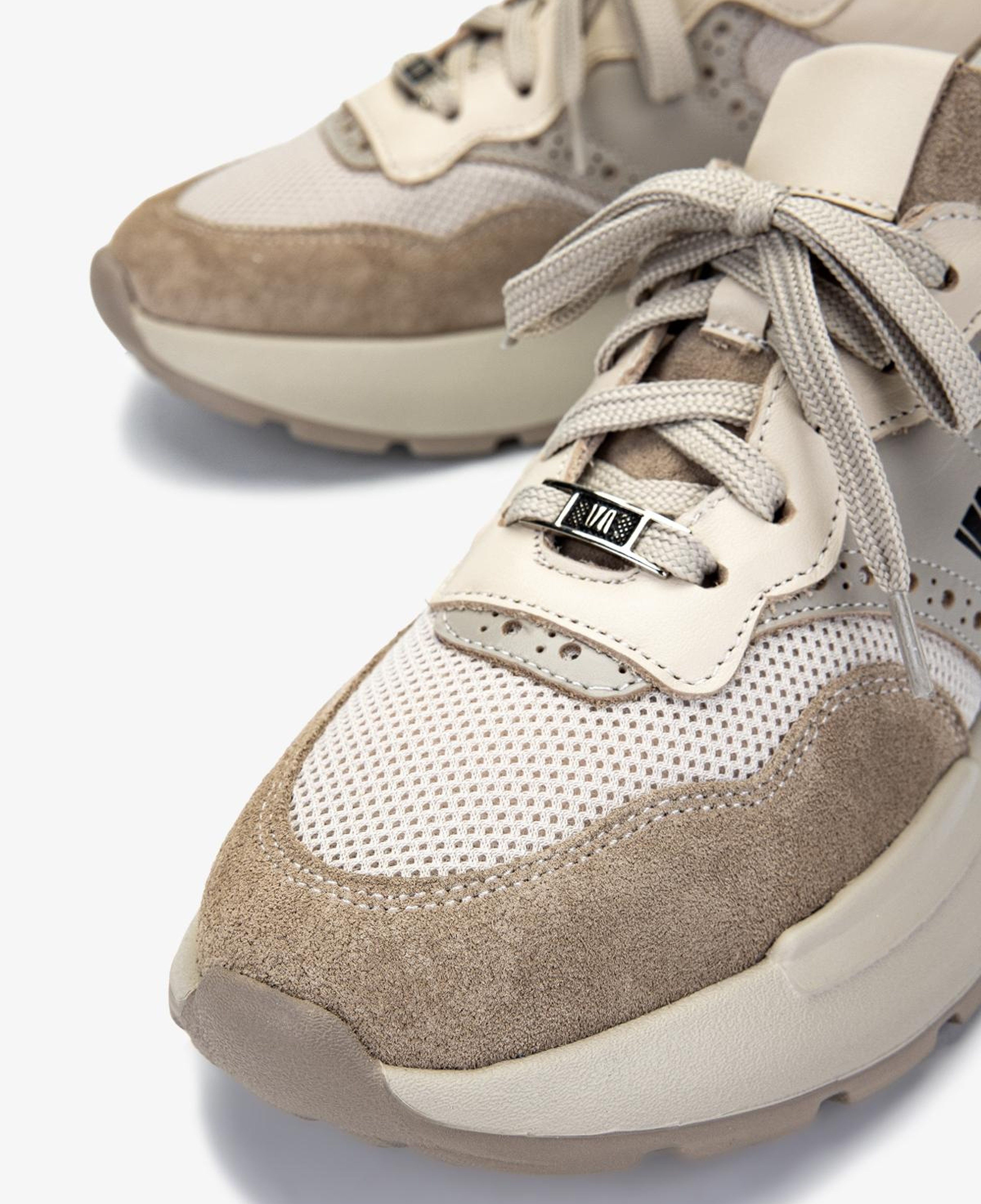 Valmenti Kadın Hakiki Deri Bej Süet Sneakers & Spor Ayakkabı