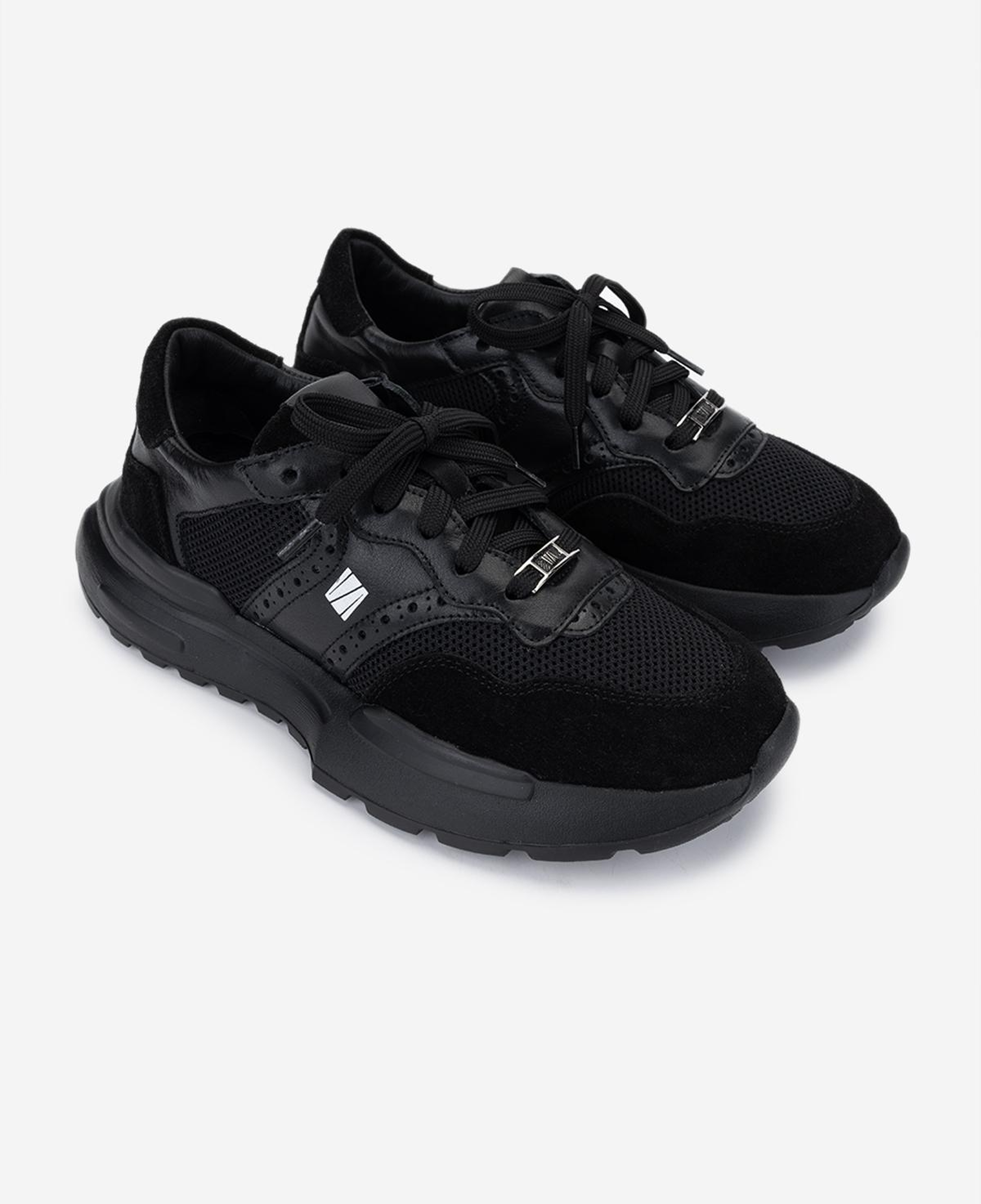 Valmenti Kadın Hakiki Deri Siyah Süet Sneakers & Spor Ayakkabı