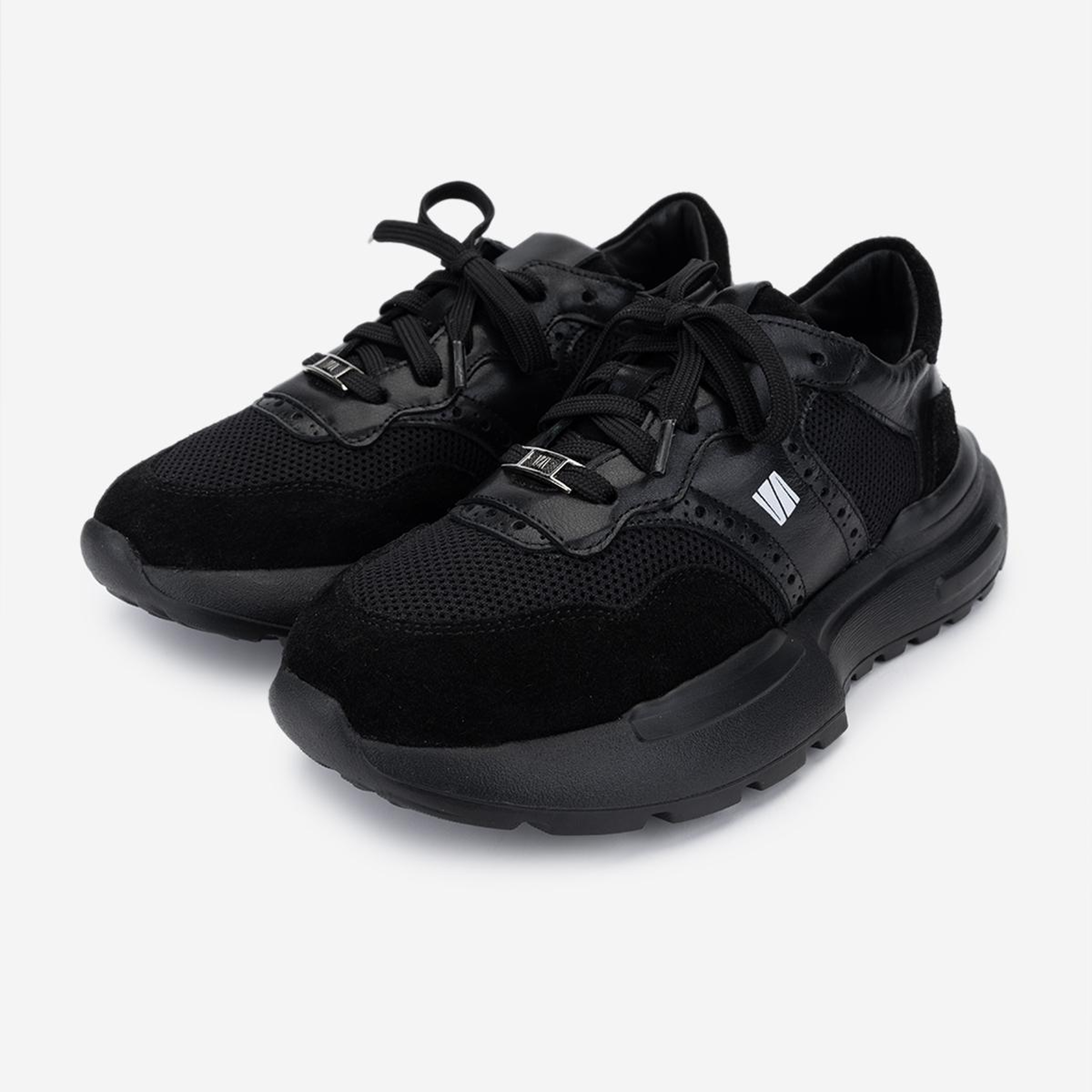 Valmenti Kadın Hakiki Deri Siyah Süet Sneakers & Spor Ayakkabı