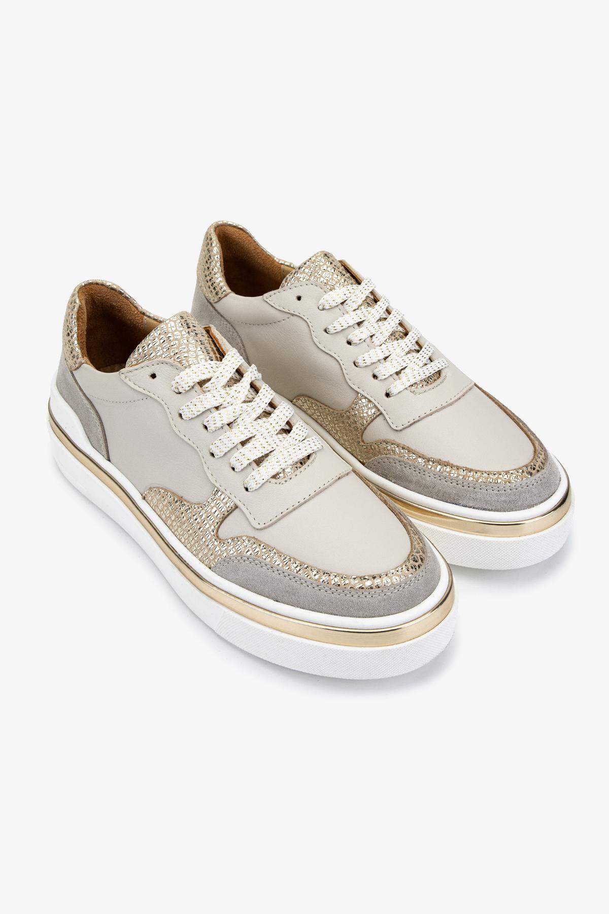 Valmenti Kadın Hakiki Deri Bej Sneakers & Spor Ayakkabı