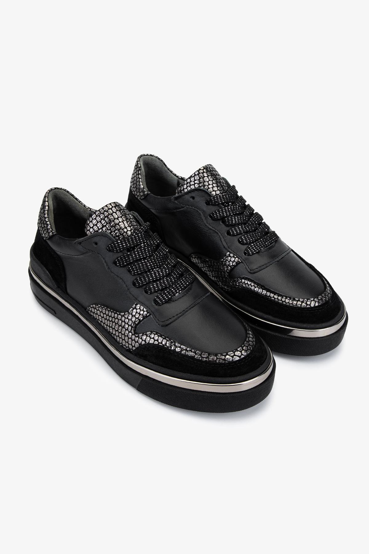 Valmenti Kadın Hakiki Deri Siyah Sneakers & Spor Ayakkabı