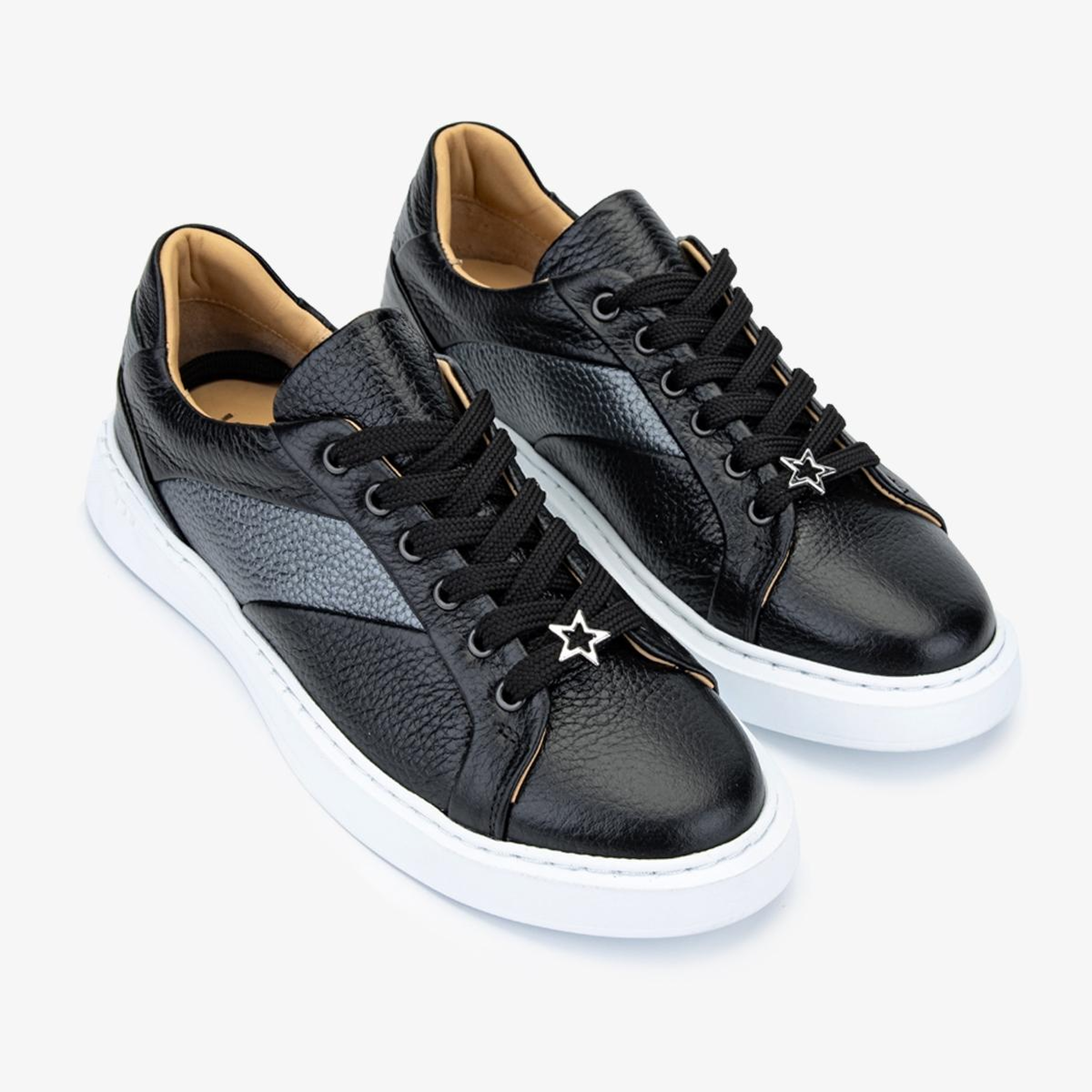 Valmenti Kadın Hakiki Deri Siyah Floter Sneakers & Spor Ayakkabı