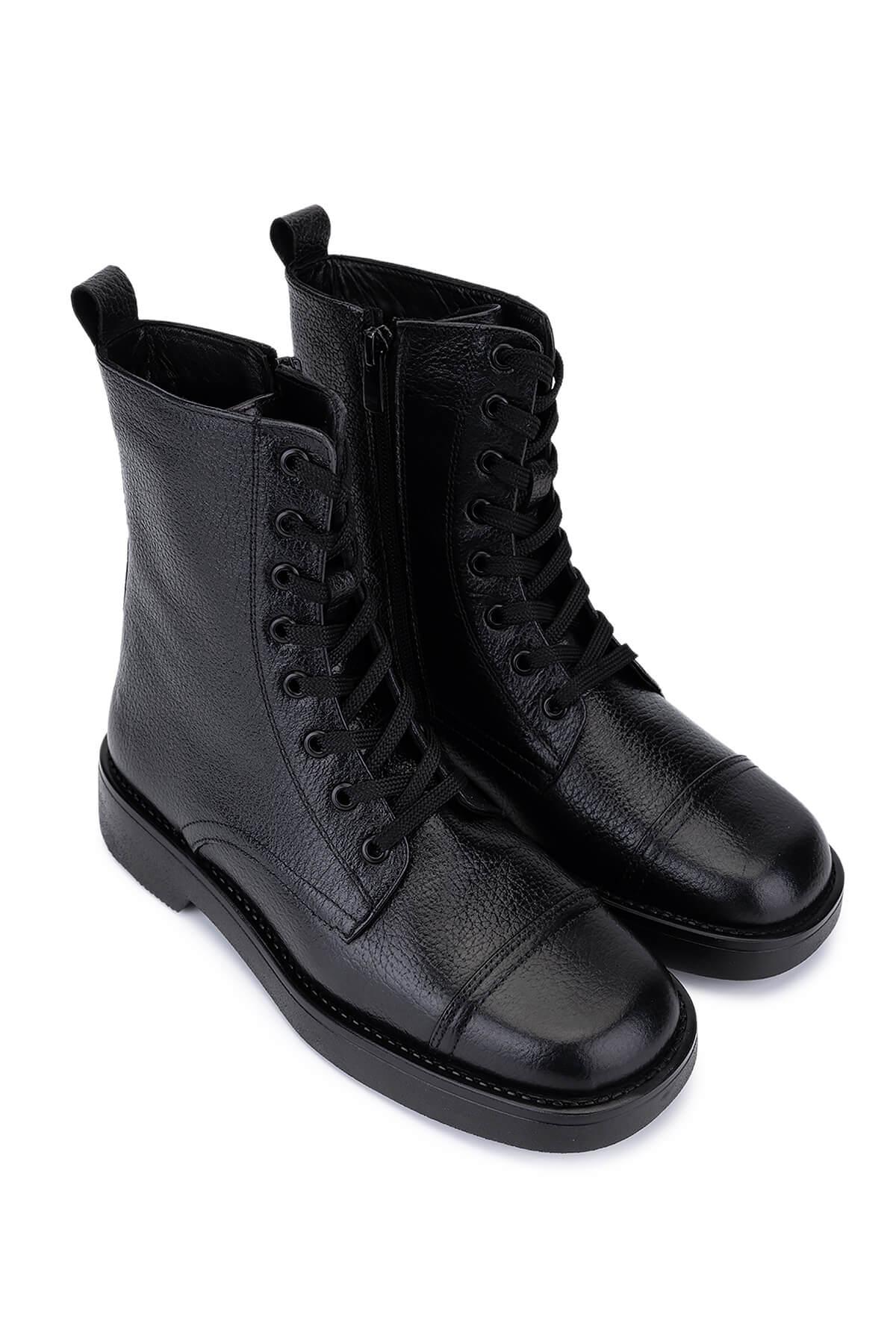 Tamer Tanca Kadın Hakiki Deri Siyah Floter Casual Bot