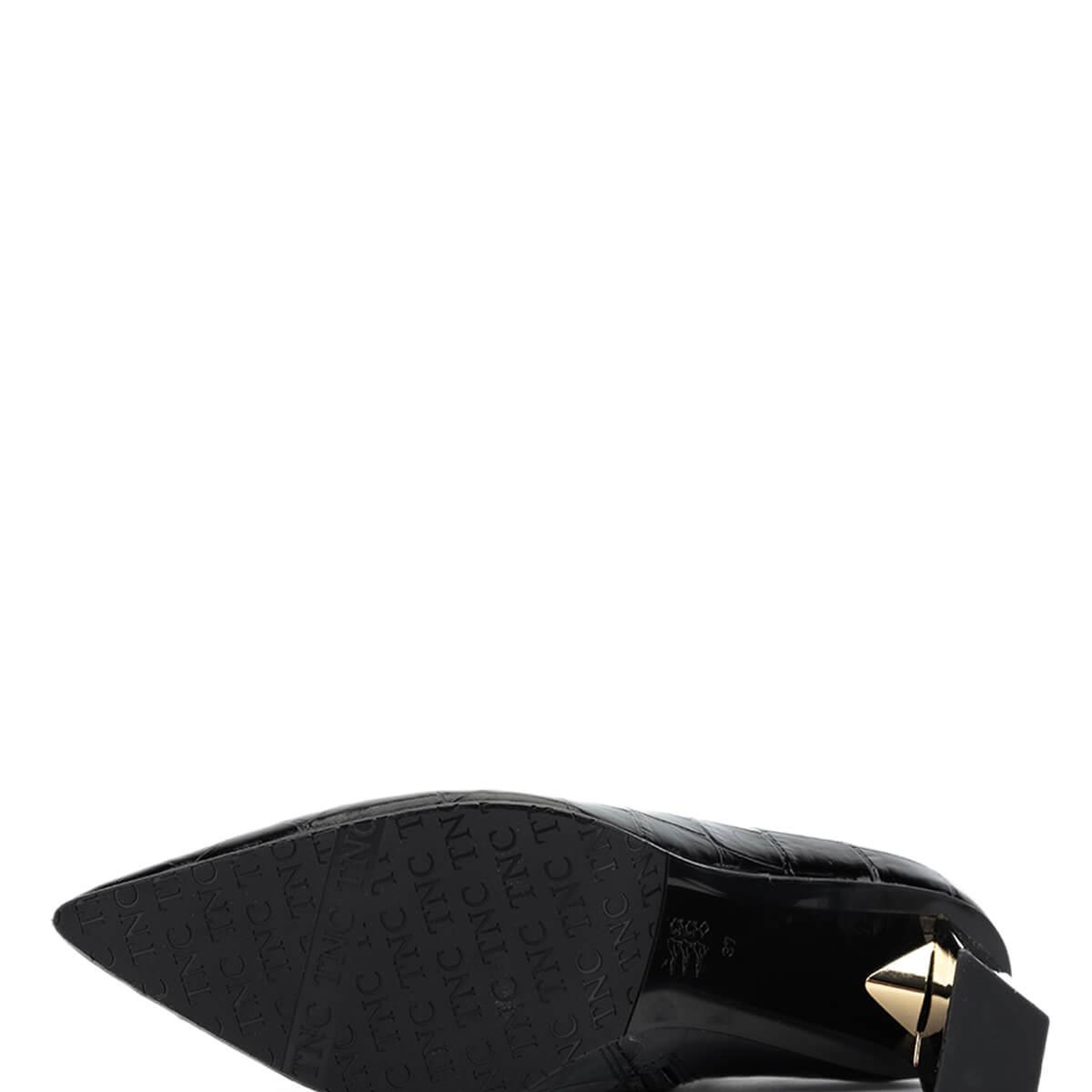 Tamer Tanca Kadın Hakiki Deri Siyah Kroko Topuklu Bot