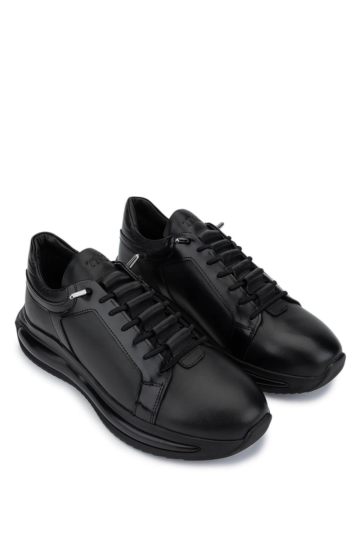 Tamer Tanca Erkek Hakiki Deri Siyah Sneakers & Spor Ayakkabı