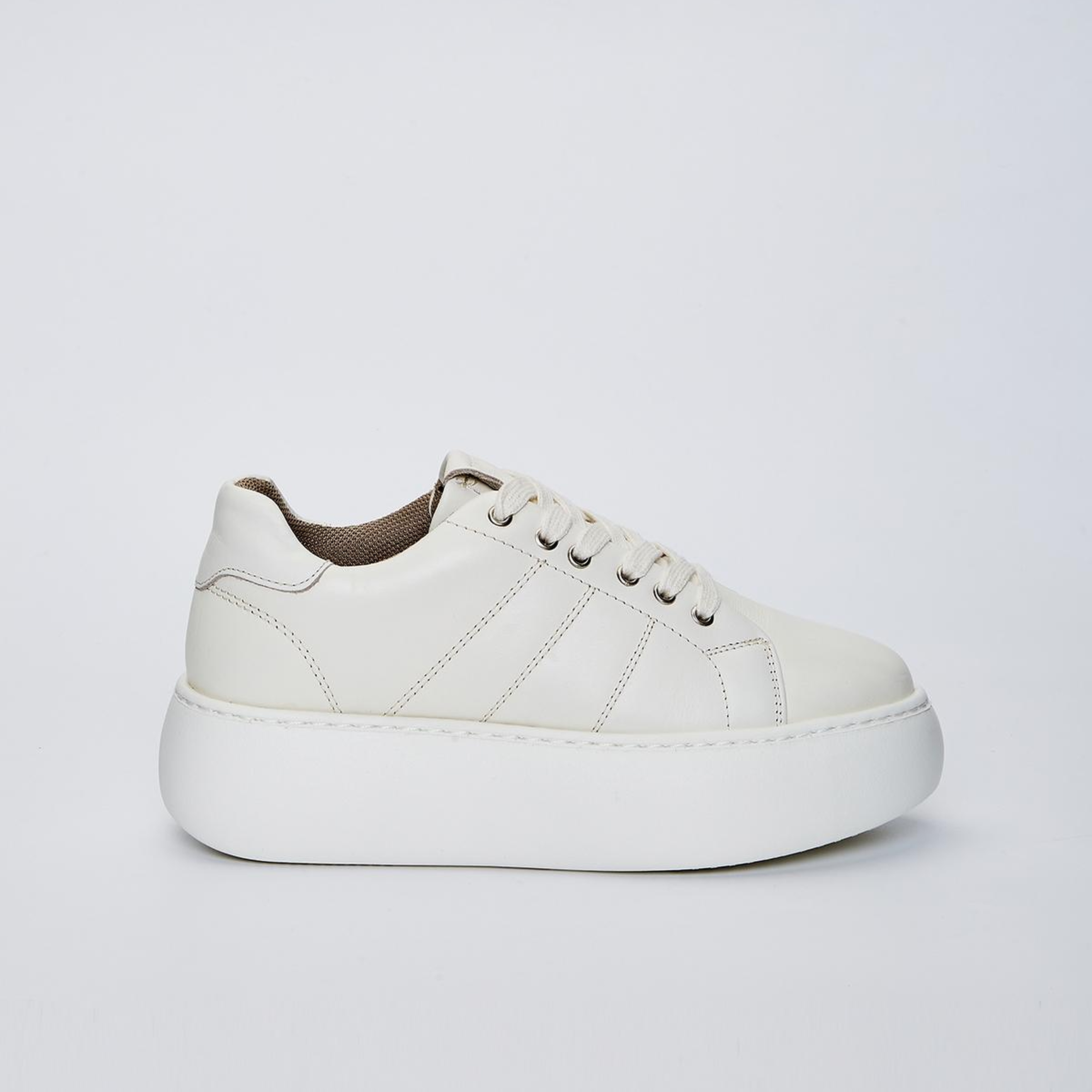 Valmenti Kadın Hakiki Deri Ekru Sneakers & Spor Ayakkabı