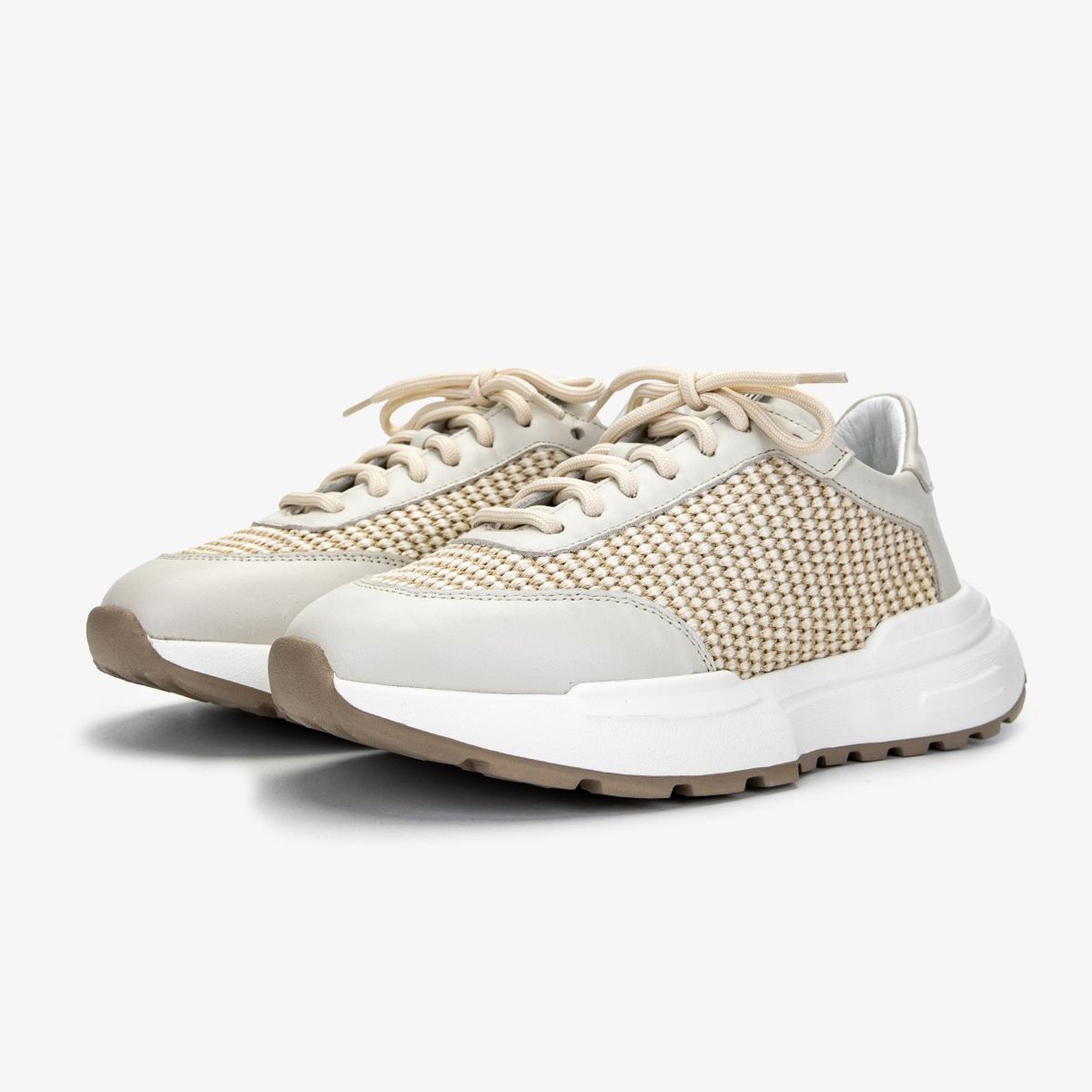 Valmenti Kadın Deri & Tekstil Bej Sneakers & Spor Ayakkabı