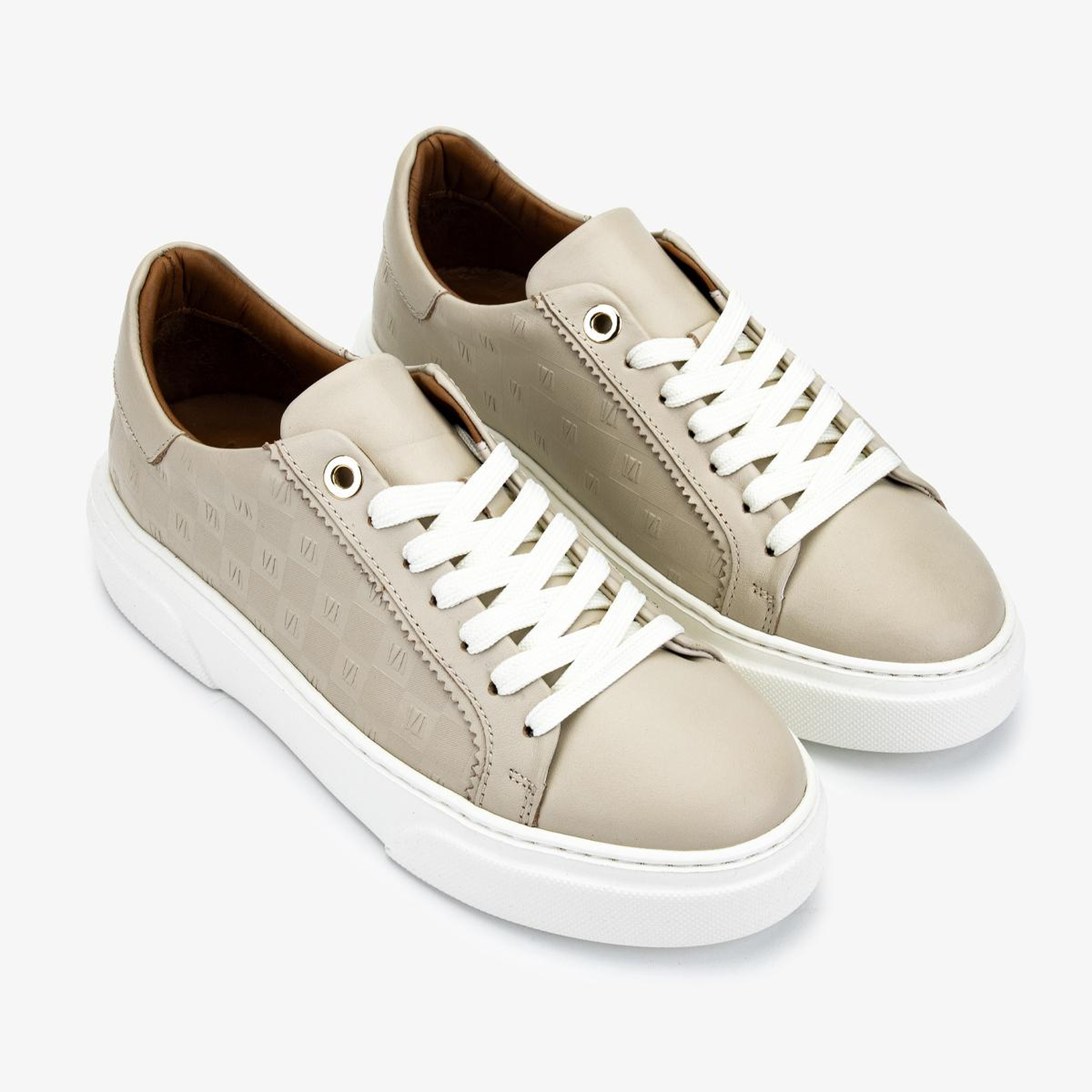 Valmenti Kadın Hakiki Deri Kırık Beyaz Sneakers & Spor Ayakkabı