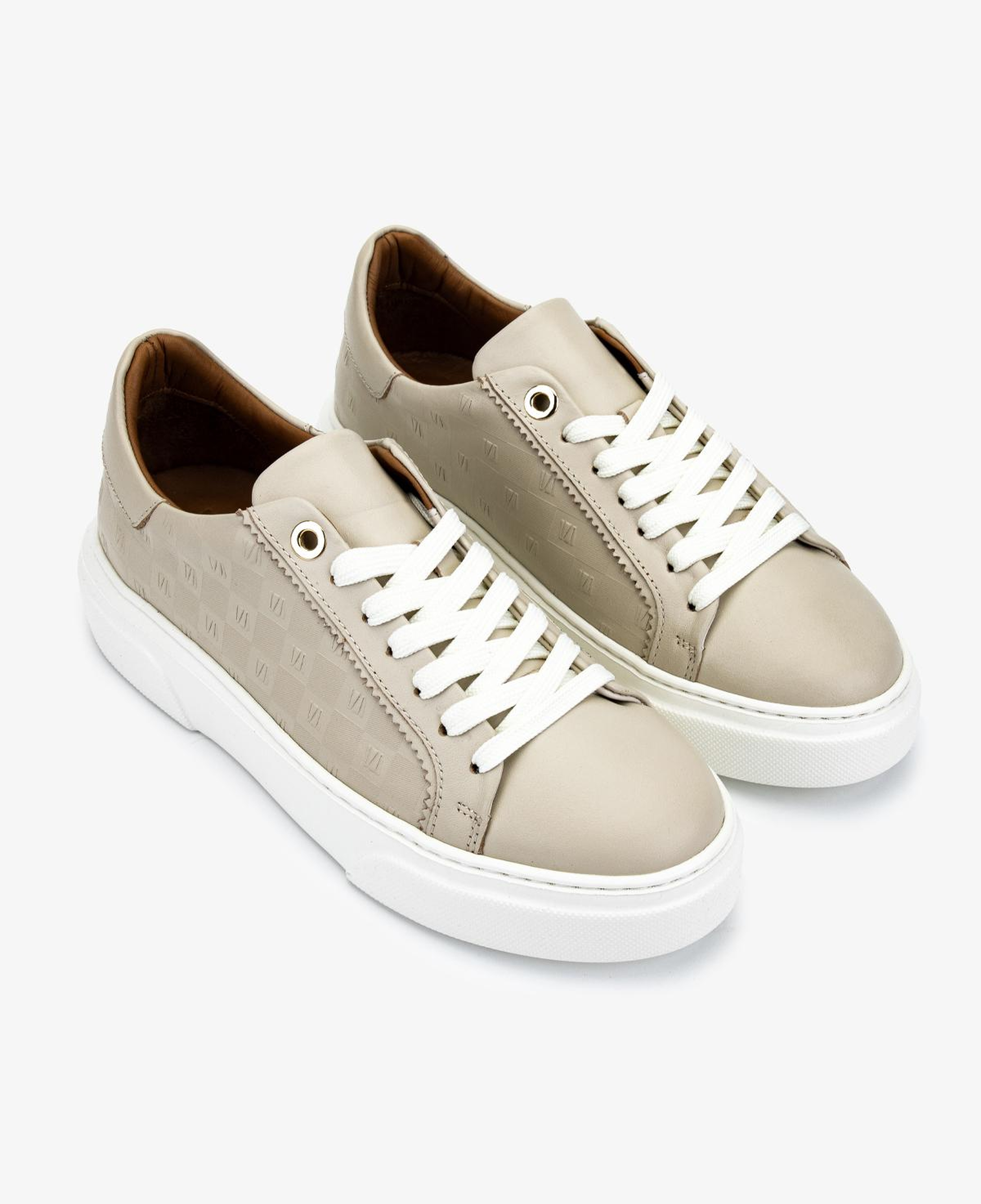 Valmenti Kadın Hakiki Deri Kırık Beyaz Sneakers & Spor Ayakkabı