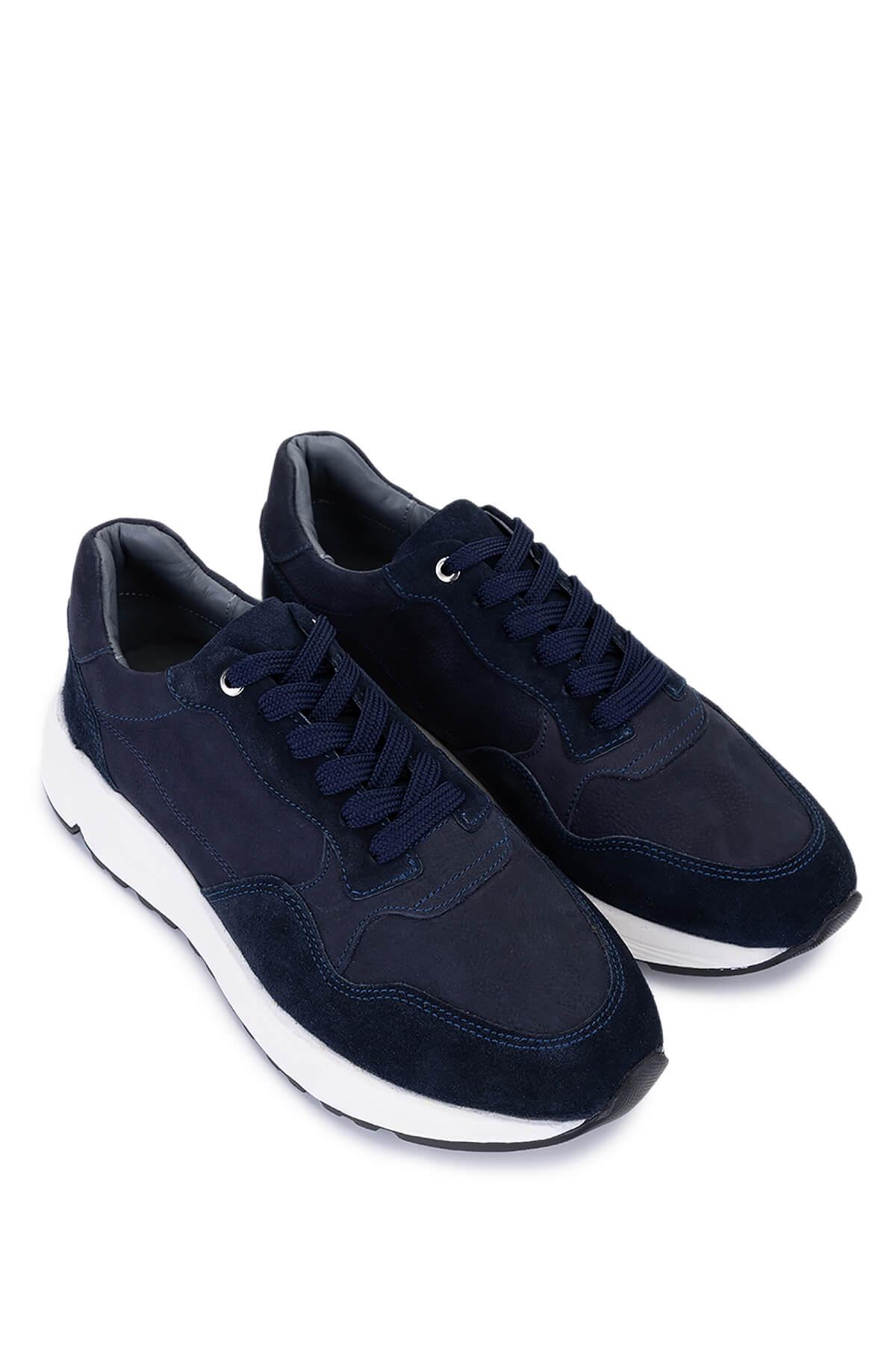 Tamer Tanca Erkek Hakiki Deri Lacivert Süet Sneakers & Spor Ayakkabı
