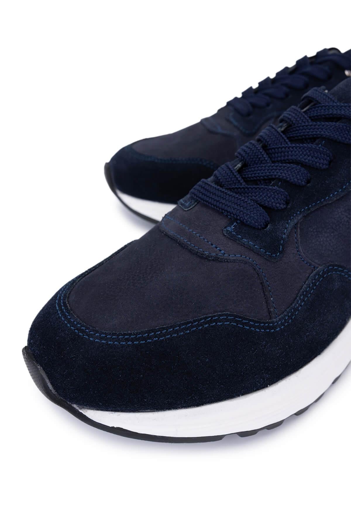 Tamer Tanca Erkek Hakiki Deri Lacivert Süet Sneakers & Spor Ayakkabı