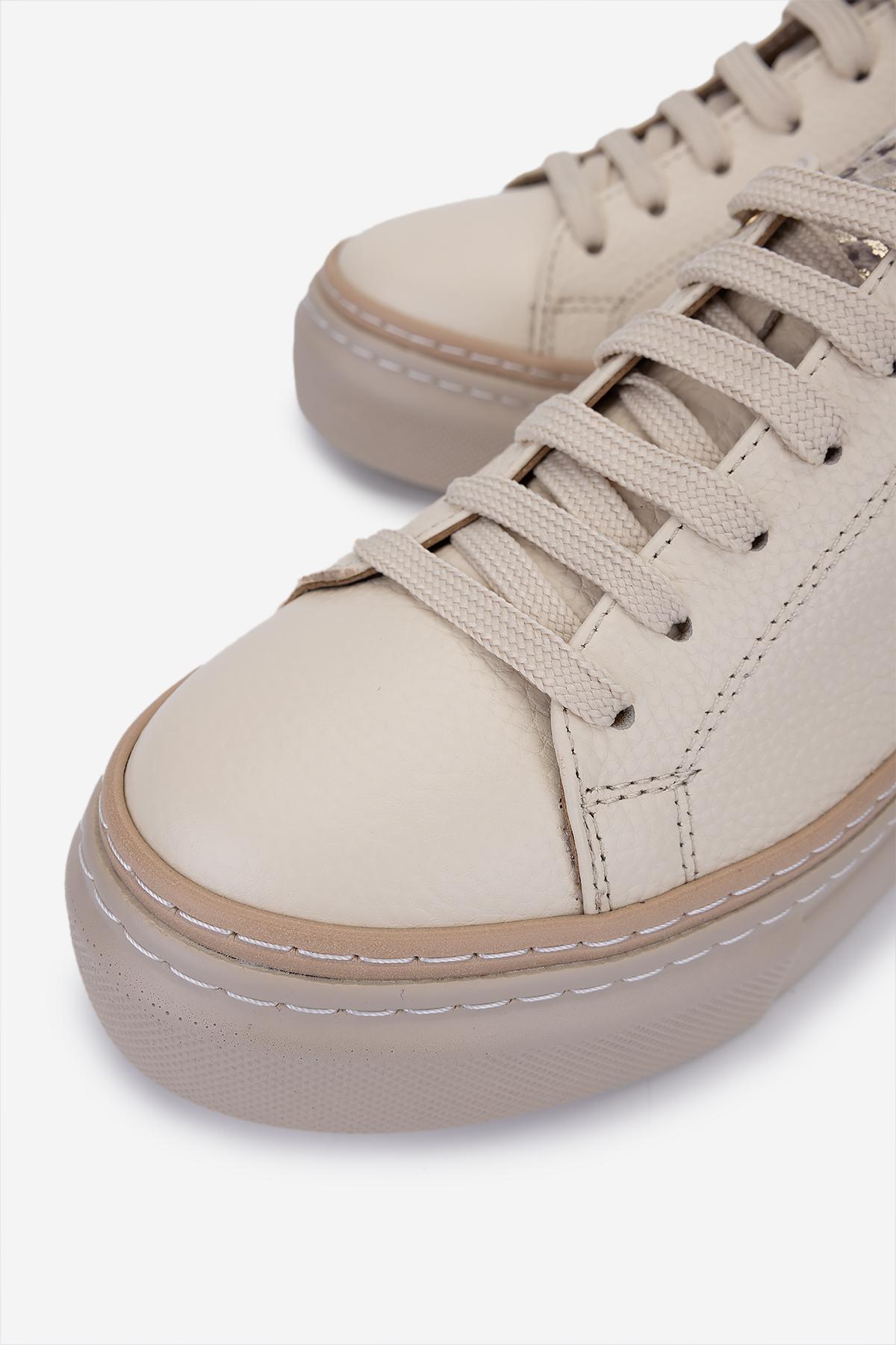 Valmenti Kadın Hakiki Deri Bej Floter Sneakers & Spor Ayakkabı