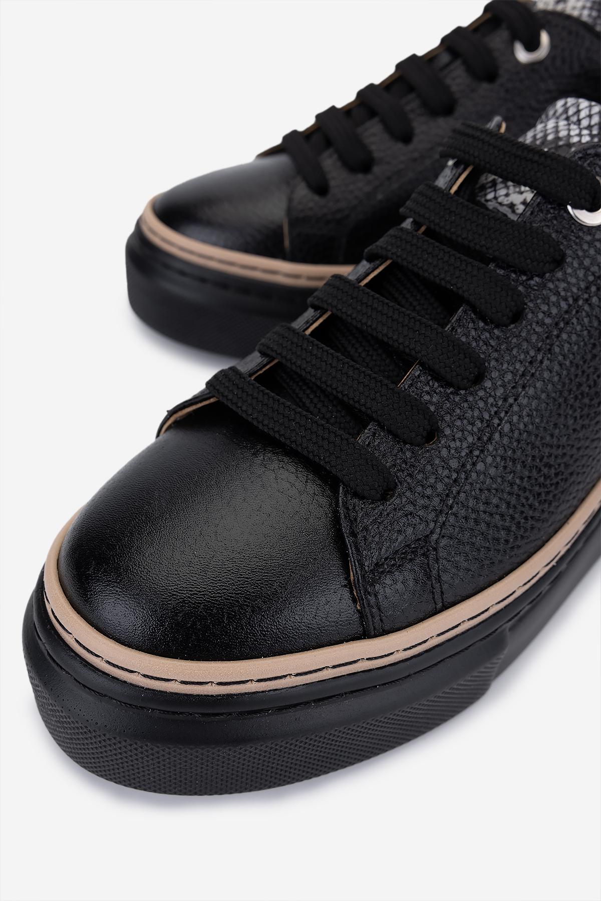 Valmenti Kadın Hakiki Deri Siyah Floter Sneakers & Spor Ayakkabı