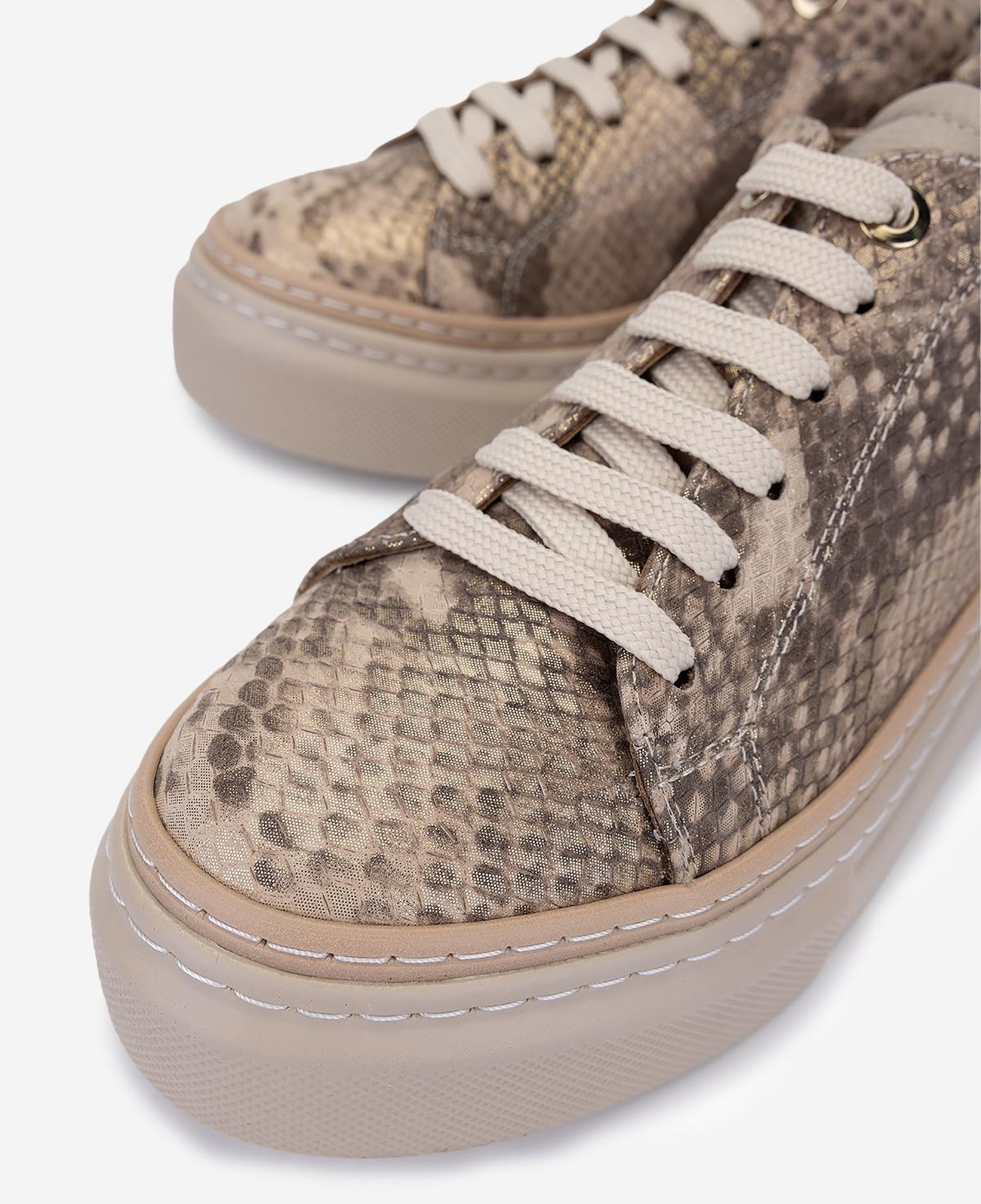 Valmenti Kadın Hakiki Deri Bej Sneakers & Spor Ayakkabı
