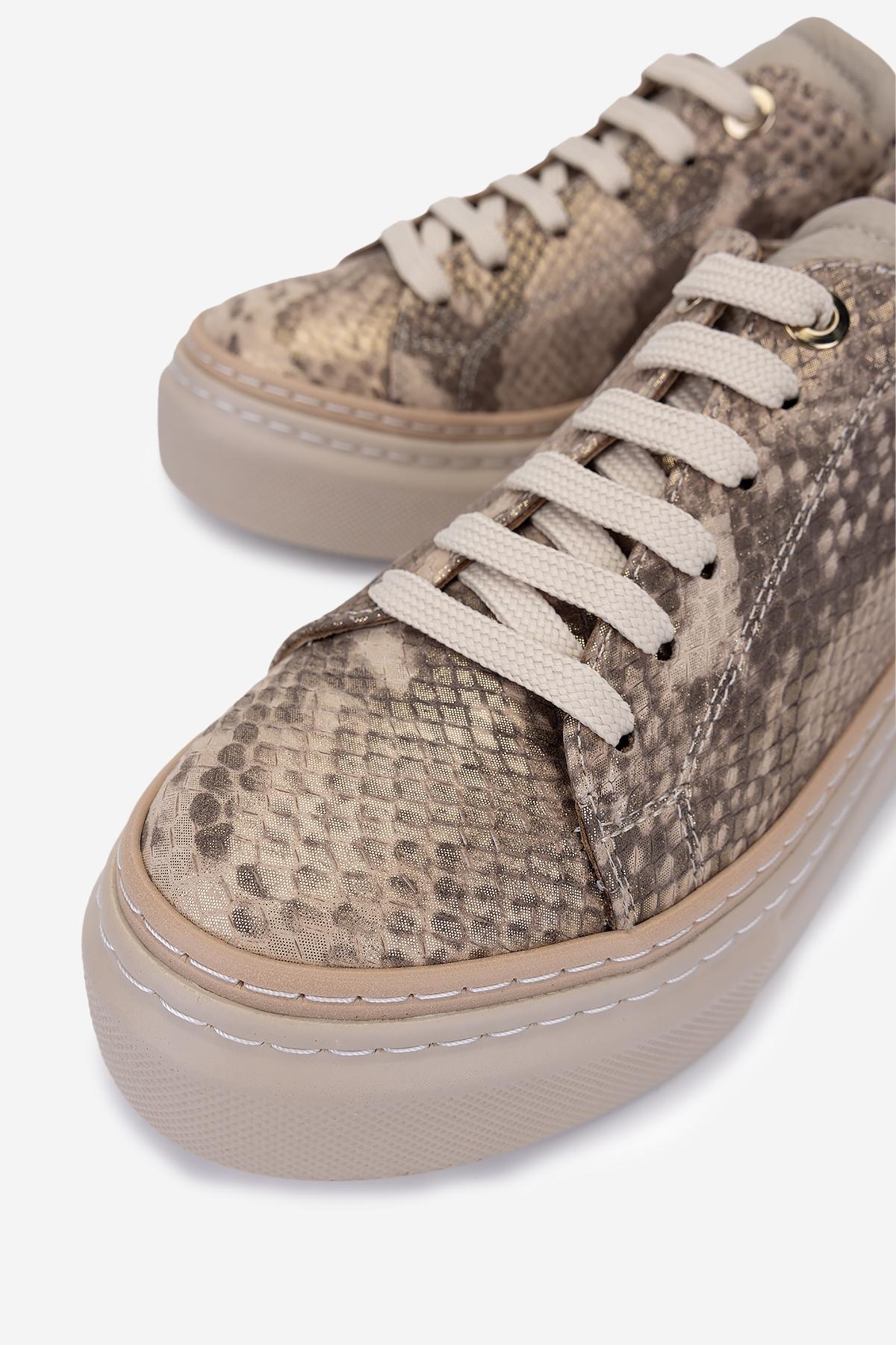 Valmenti Kadın Hakiki Deri Bej Sneakers & Spor Ayakkabı