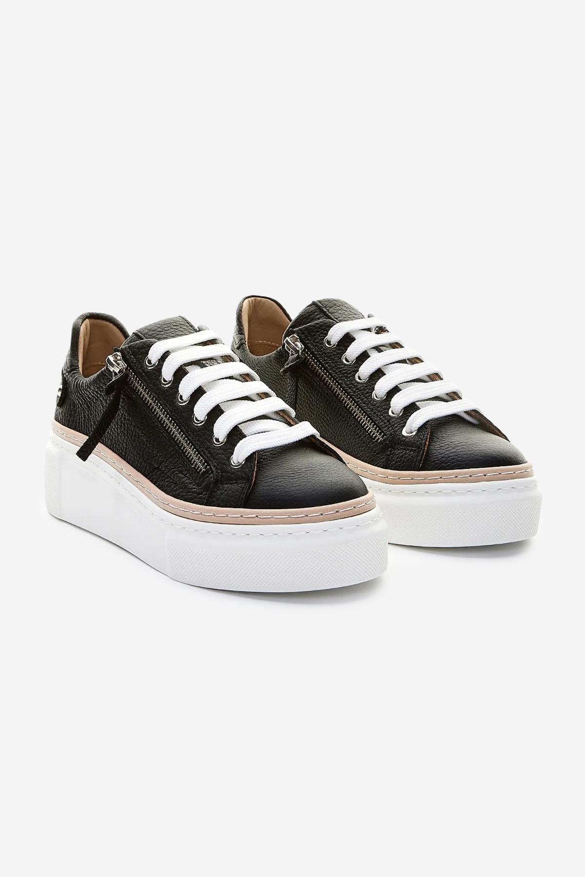 Valmenti Kadın Hakiki Deri Siyah Floter Sneakers & Spor Ayakkabı