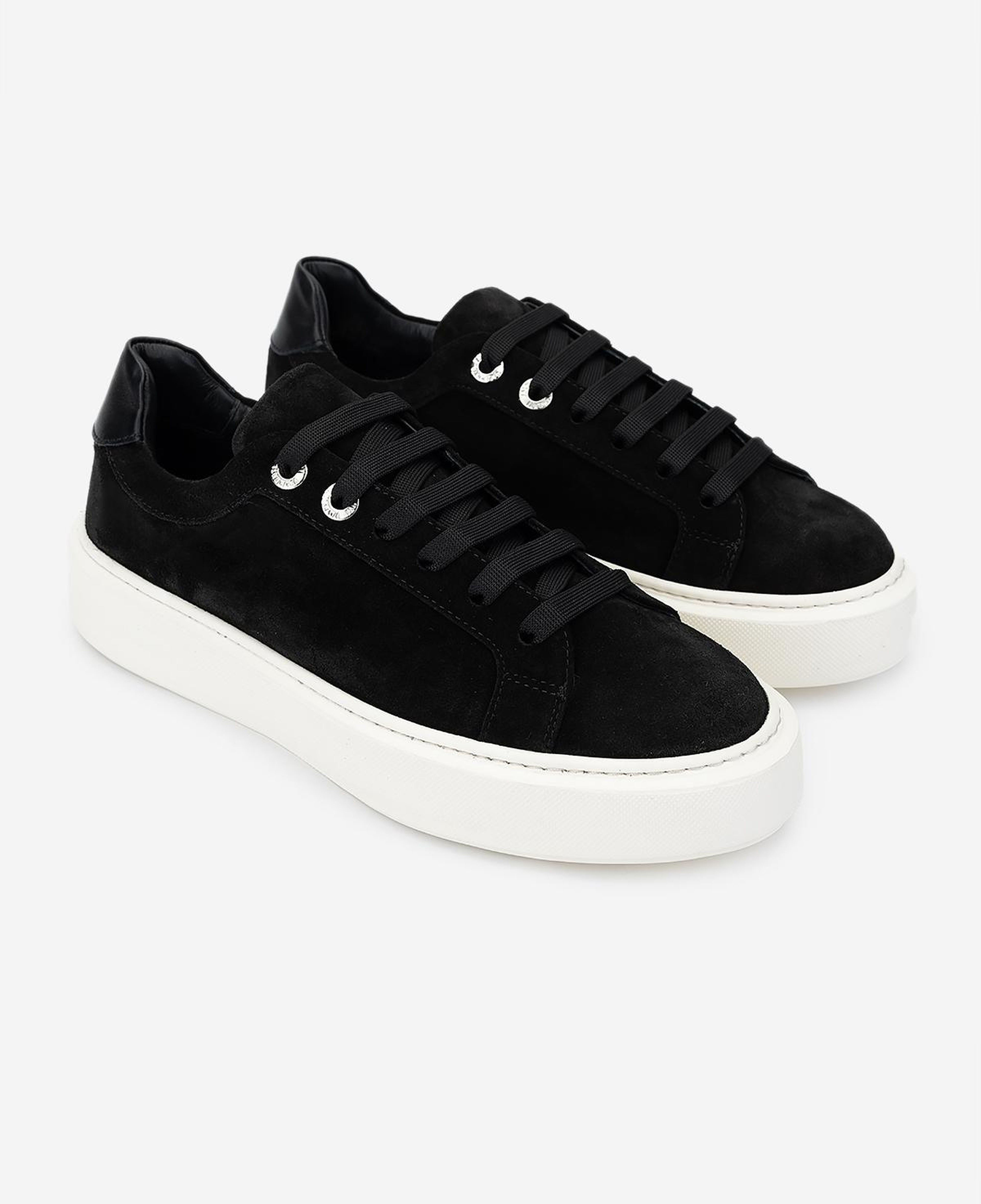Valmenti Kadın Hakiki Deri Siyah Süet Sneakers & Spor Ayakkabı