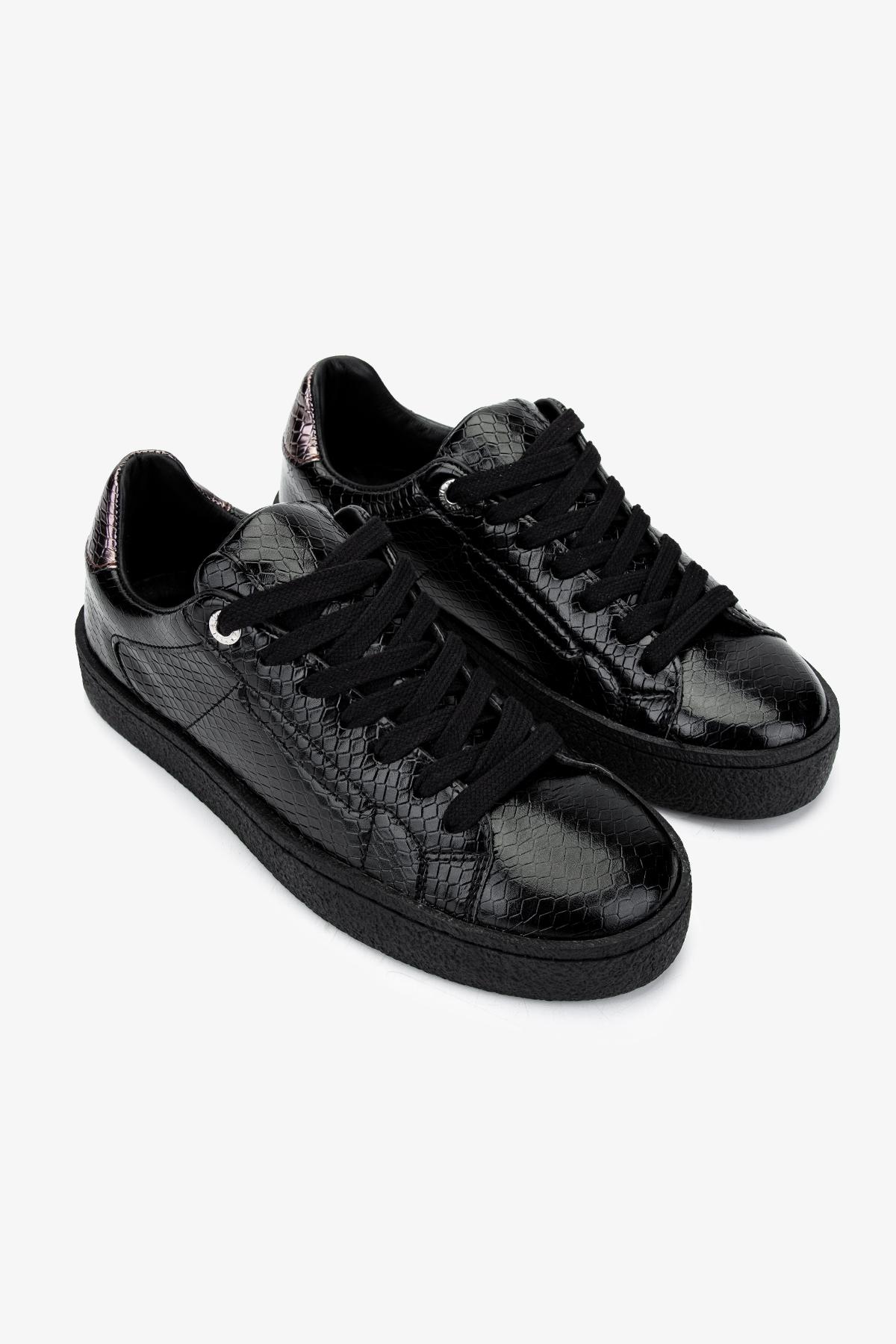 Valmenti Kadın Suni Deri Siyah Sneakers & Spor Ayakkabı