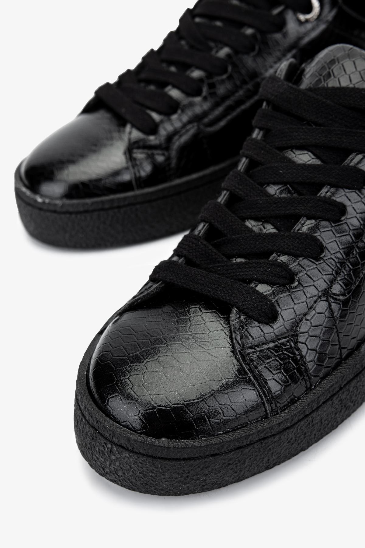 Valmenti Kadın Suni Deri Siyah Sneakers & Spor Ayakkabı