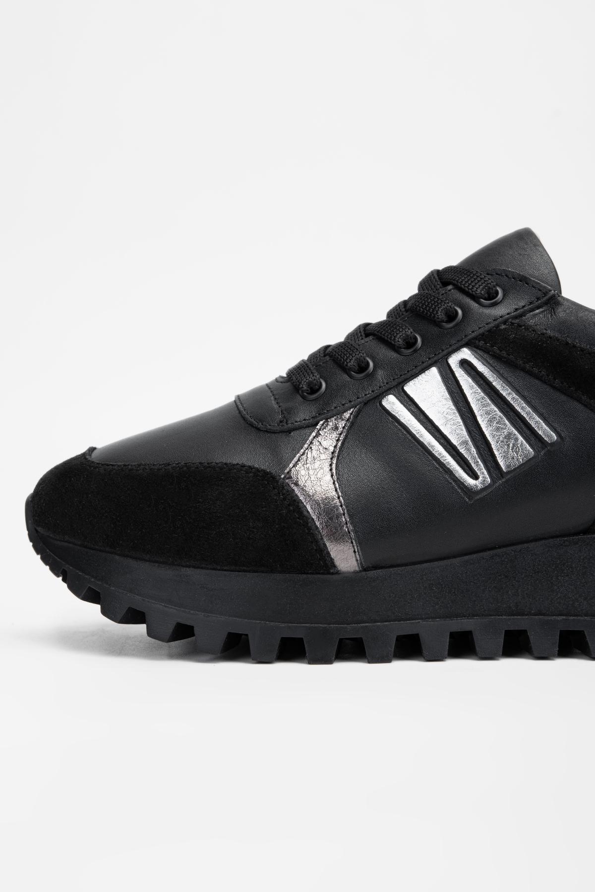 Valmenti Kadın Hakiki Deri Siyah Sneakers & Spor Ayakkabı