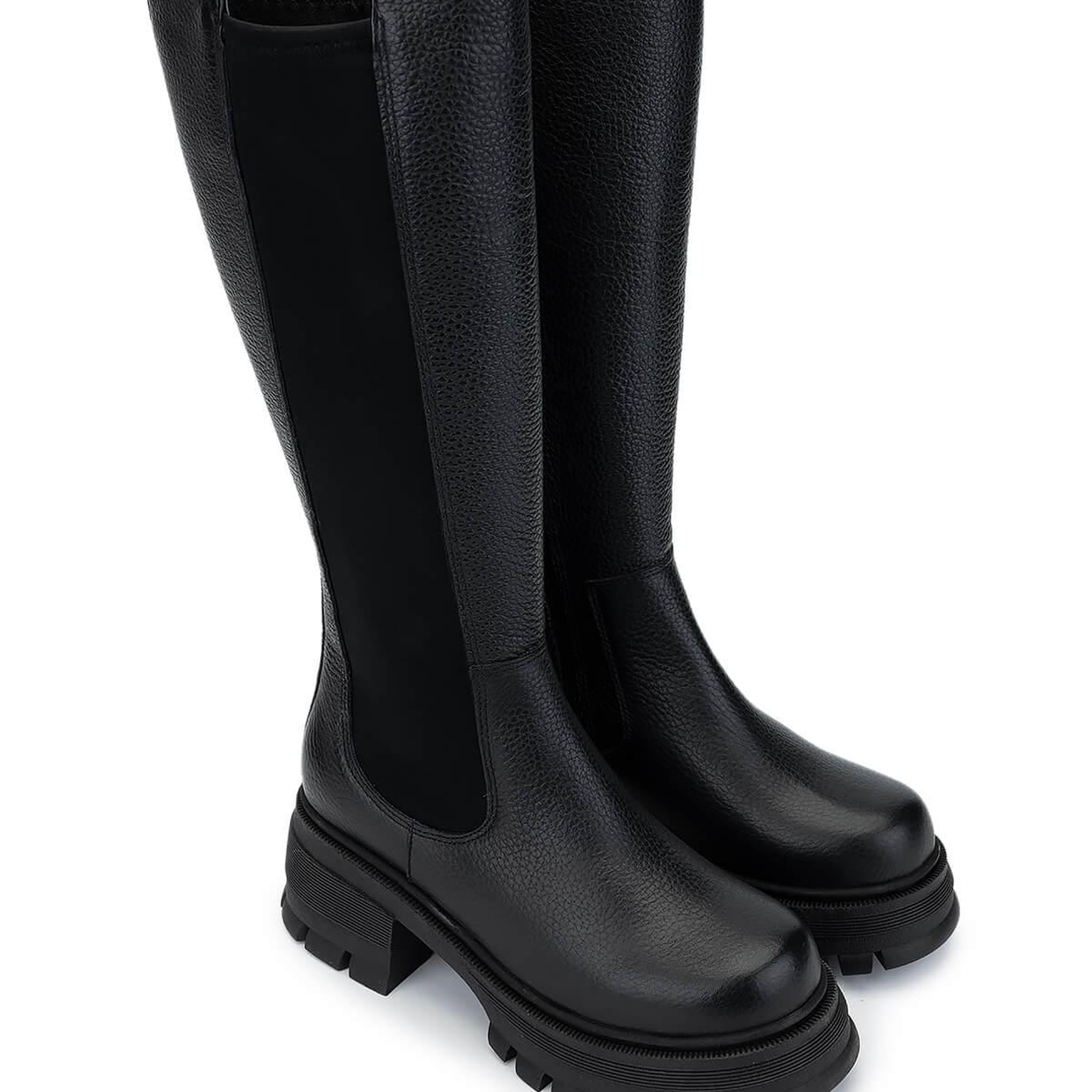 Tamer Tanca Kadın Hakiki Deri Siyah Floter Casual Çizme