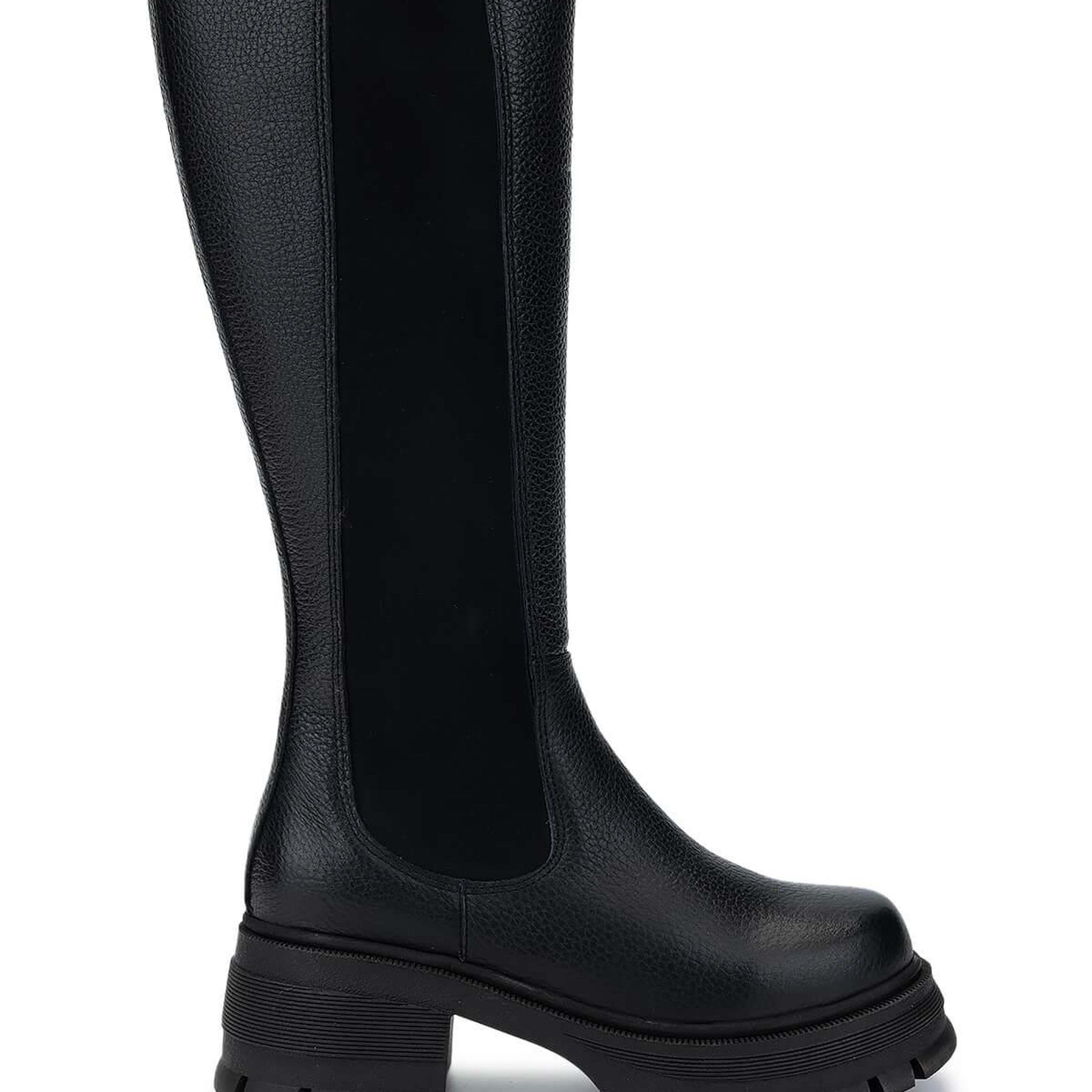 Tamer Tanca Kadın Hakiki Deri Siyah Floter Casual Çizme