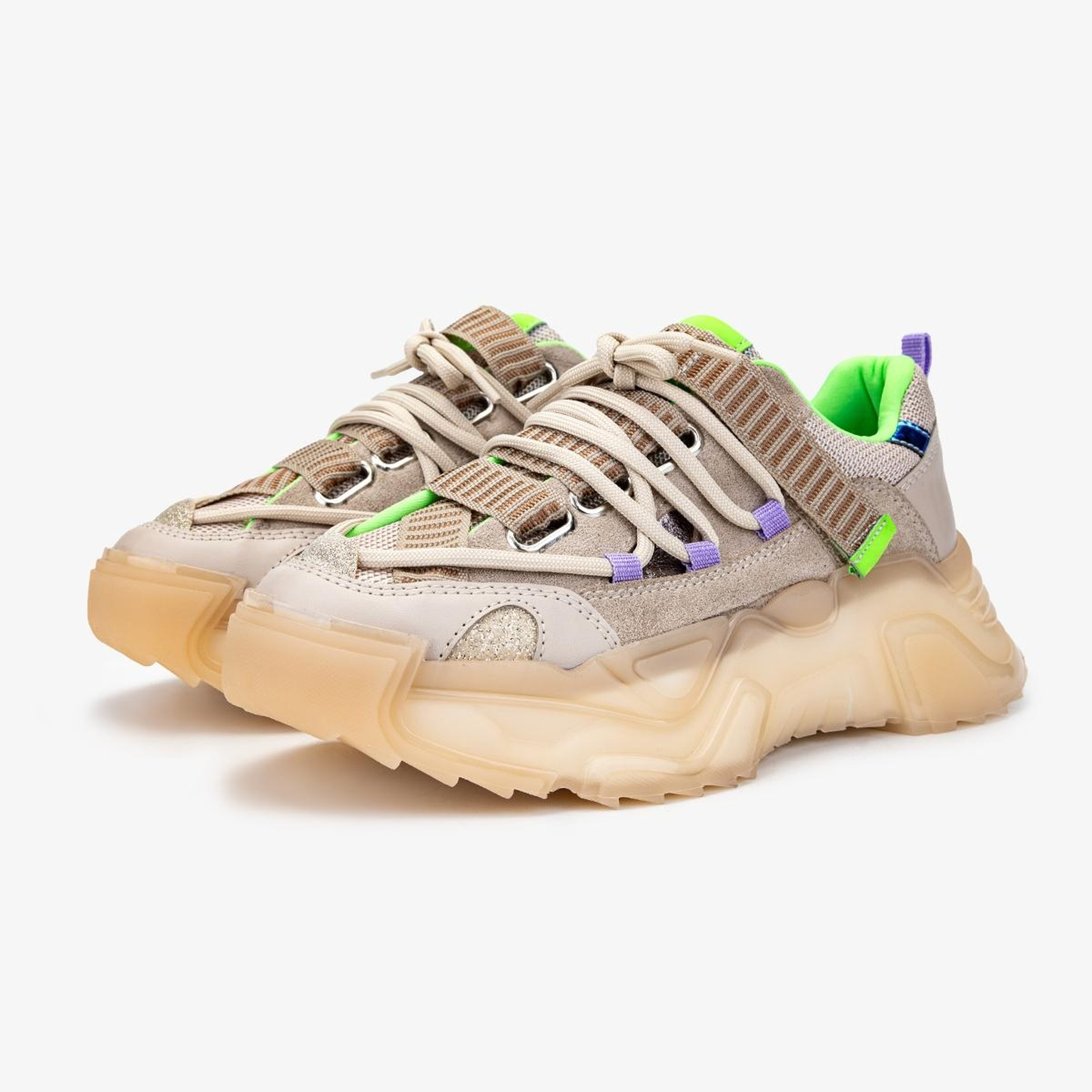 Valmenti Kadın Deri & Tekstil Bej Sneakers & Spor Ayakkabı