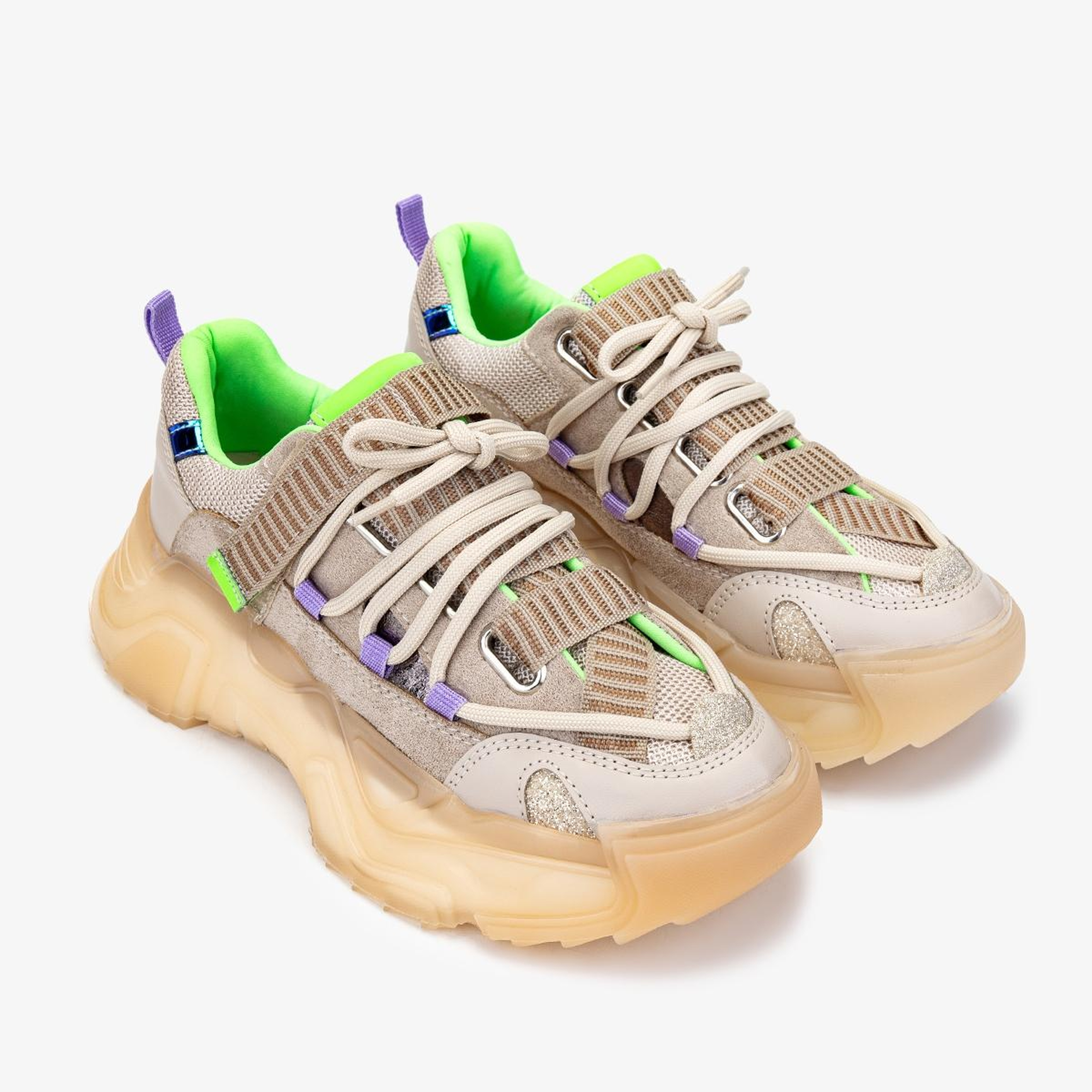 Valmenti Kadın Deri & Tekstil Bej Sneakers & Spor Ayakkabı