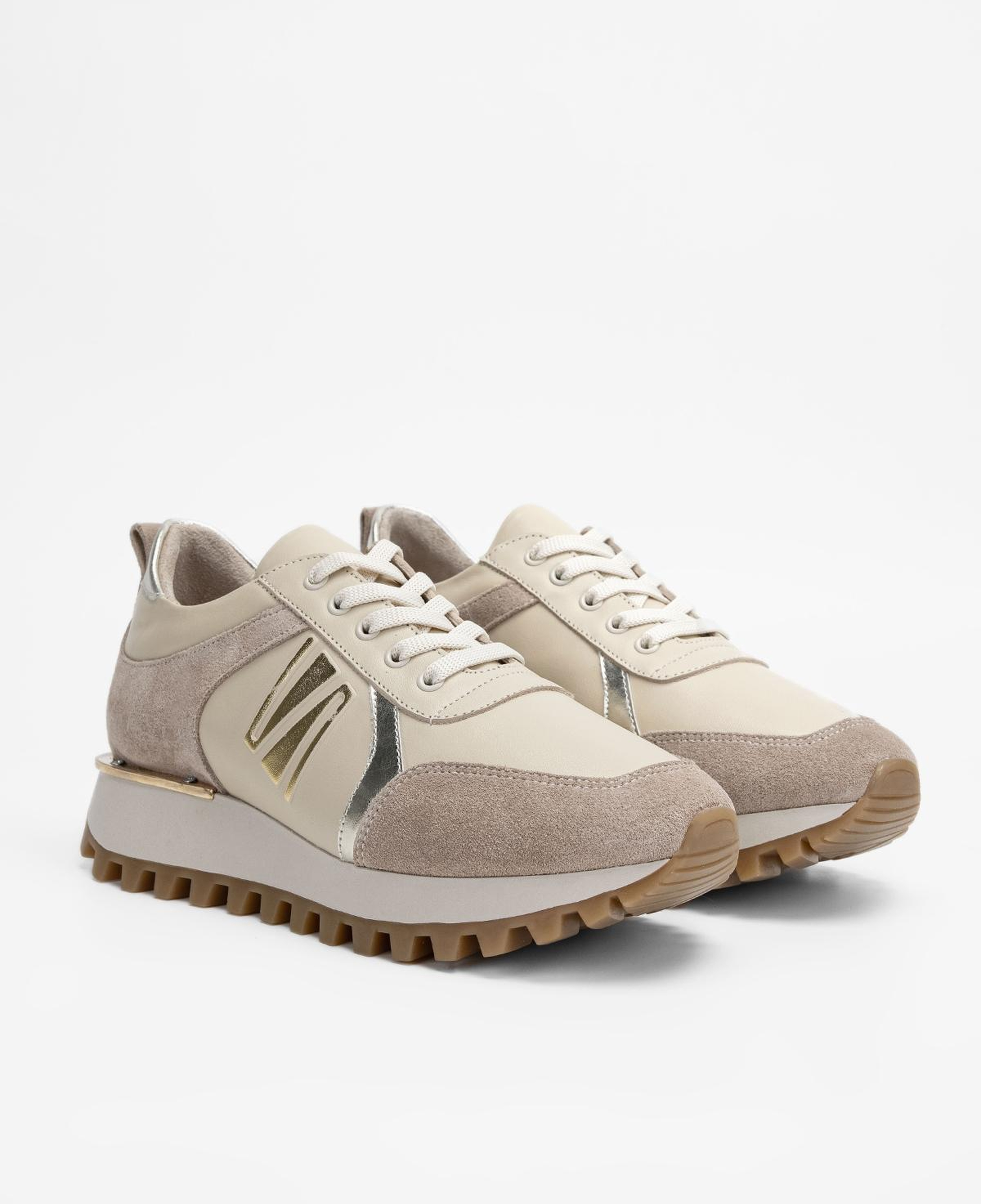 Valmenti Kadın Hakiki Deri Bej Sneakers & Spor Ayakkabı