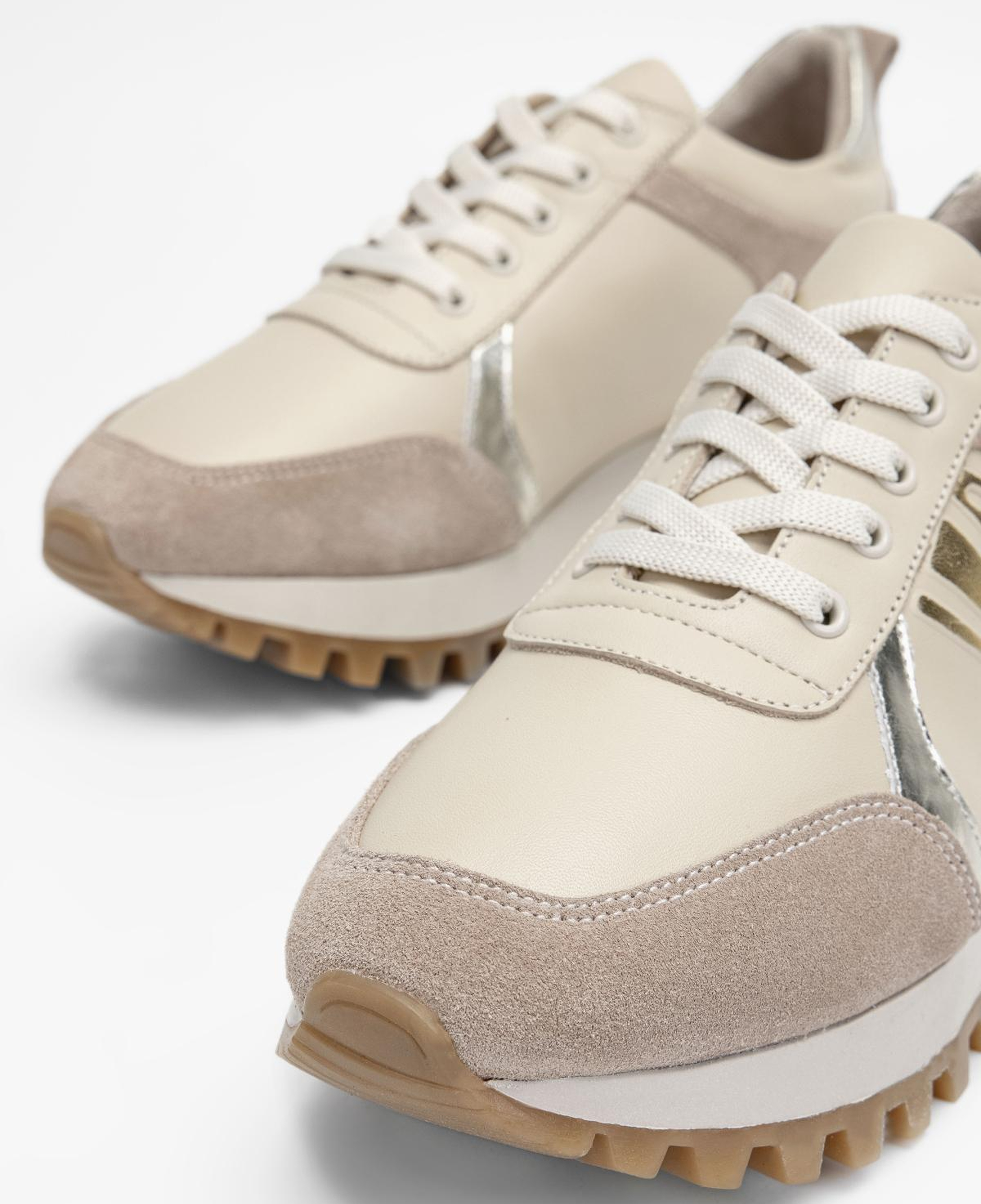 Valmenti Kadın Hakiki Deri Bej Sneakers & Spor Ayakkabı