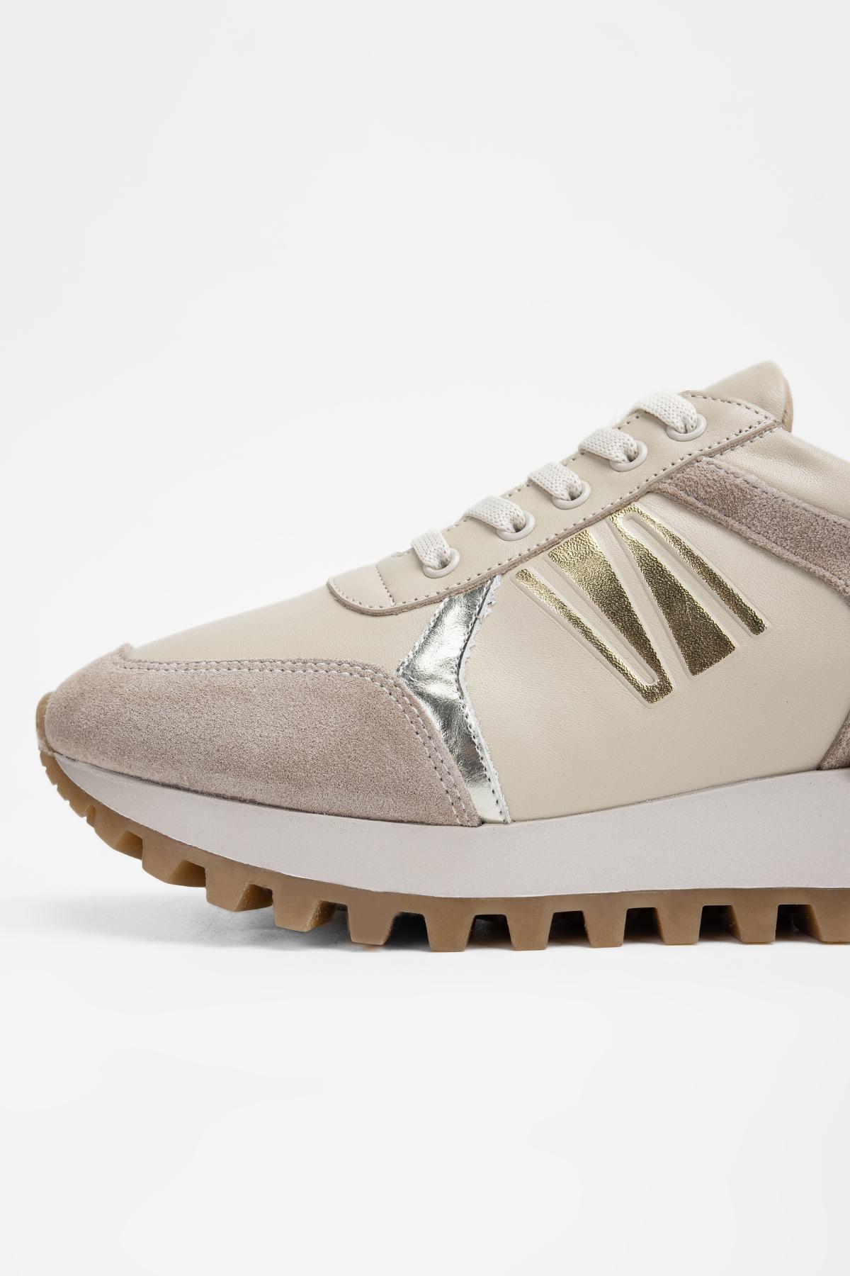 Valmenti Kadın Hakiki Deri Bej Sneakers & Spor Ayakkabı