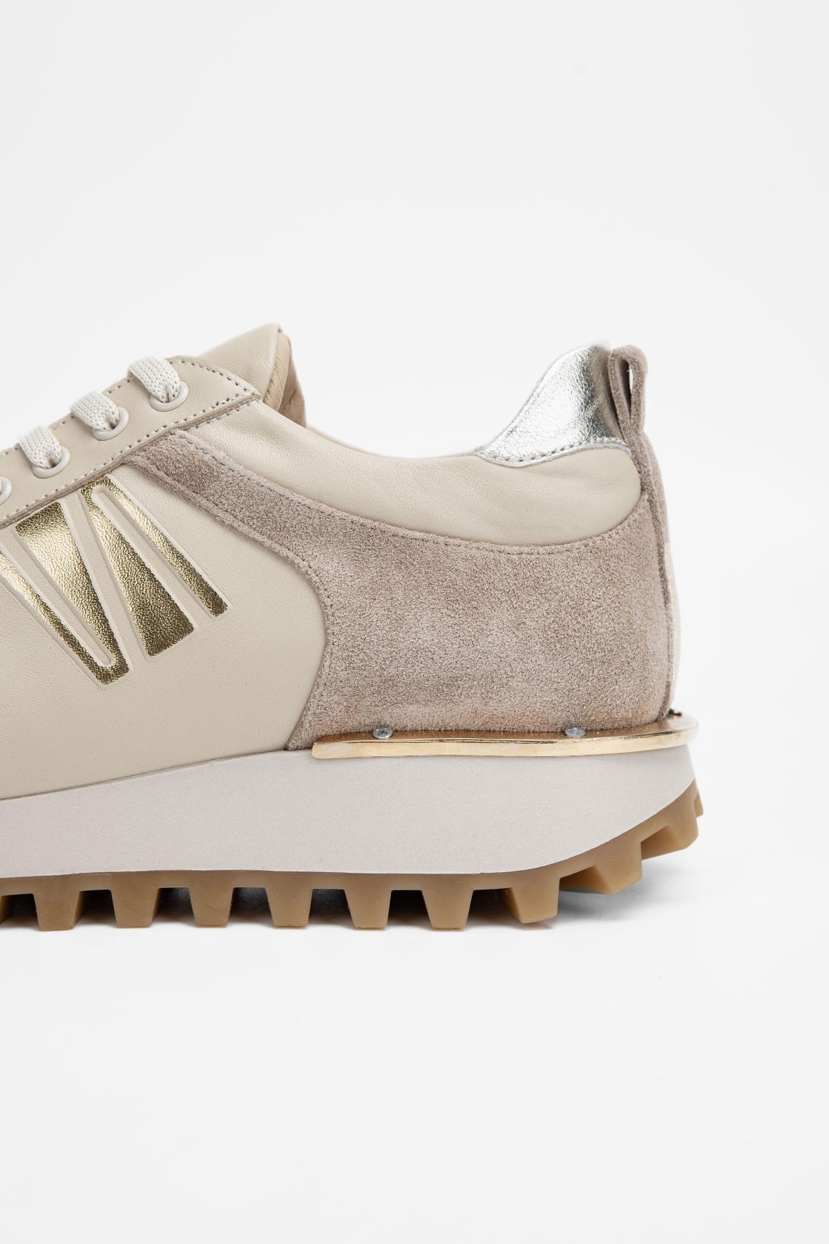 Valmenti Kadın Hakiki Deri Bej Sneakers & Spor Ayakkabı