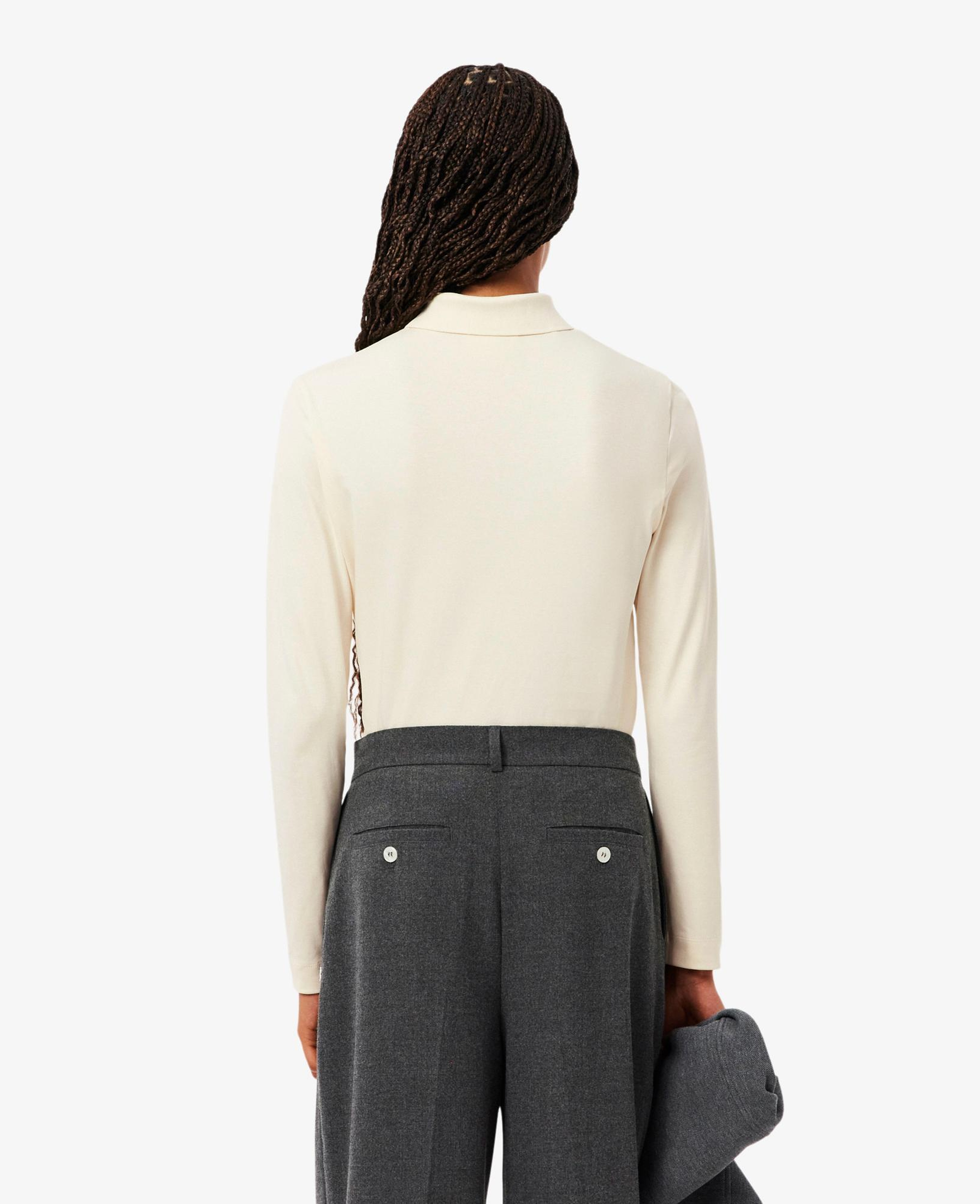 Lacoste Kadın Regular Fit Uzun Kollu Krem Polo