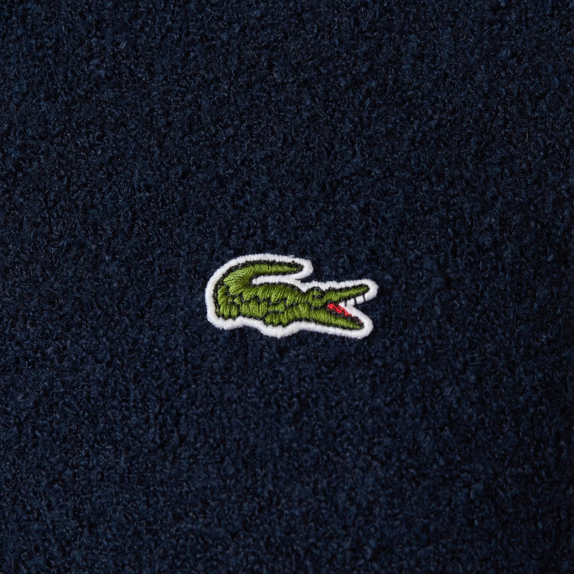 Lacoste Kadın Loose Fit Bisiklet Yaka Çizgili Lacivert Kazak