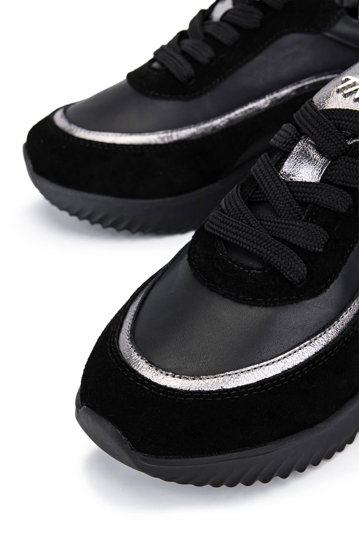 Tamer Tanca Kadın Hakiki Deri Siyah Sneakers & Spor Ayakkabı