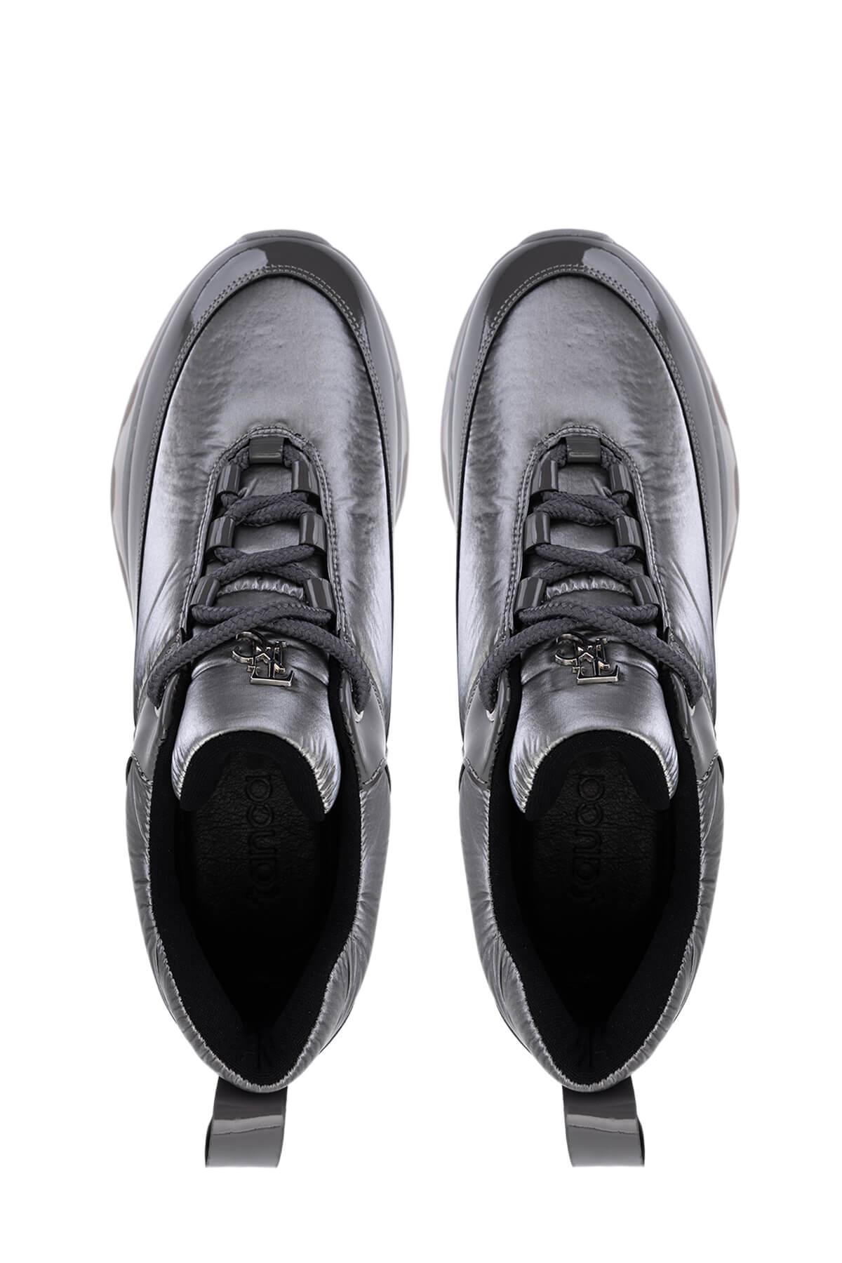 Tamer Tanca Kadın Gri Rugan Sneakers & Spor Ayakkabı