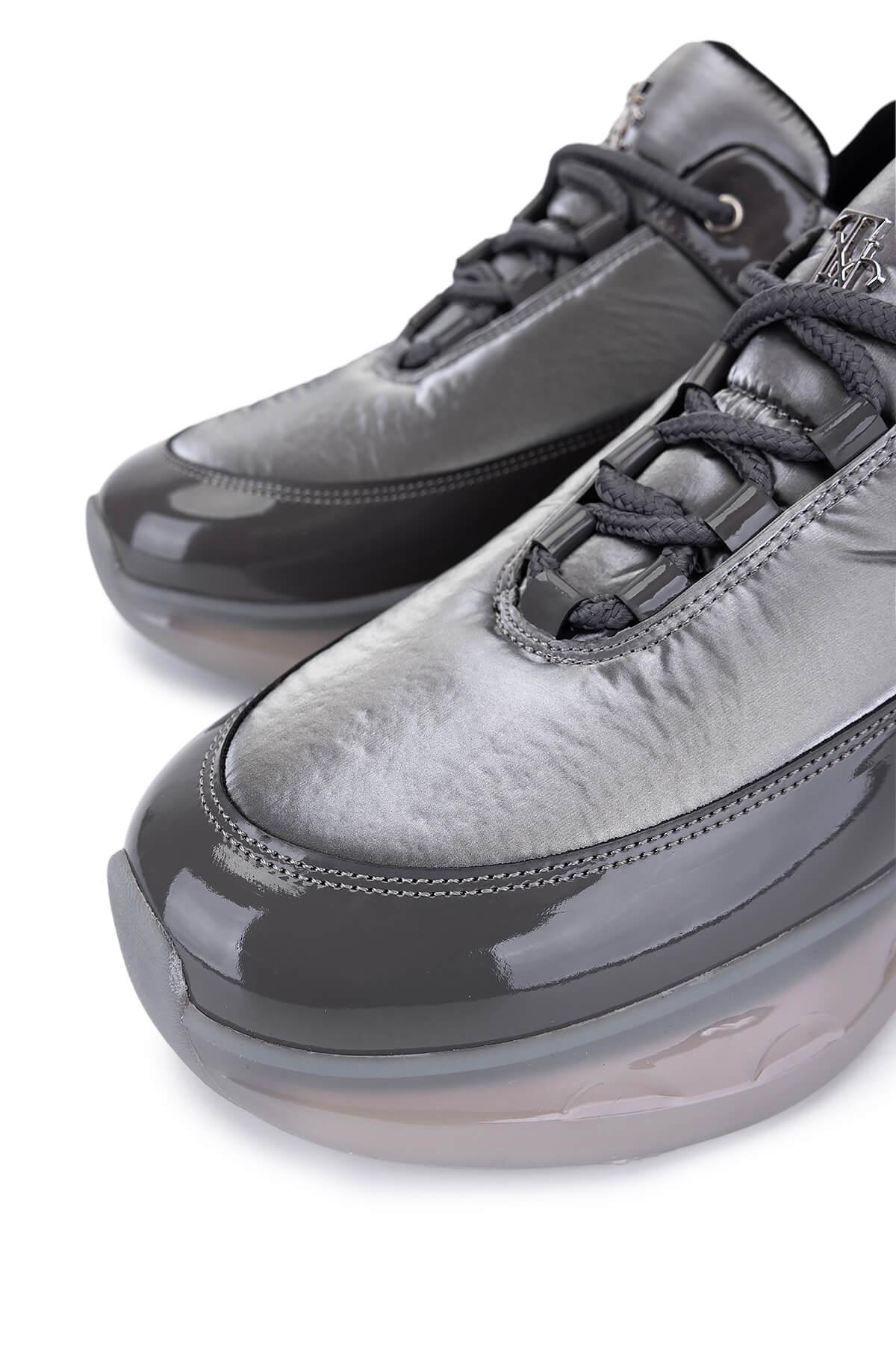 Tamer Tanca Kadın Gri Rugan Sneakers & Spor Ayakkabı