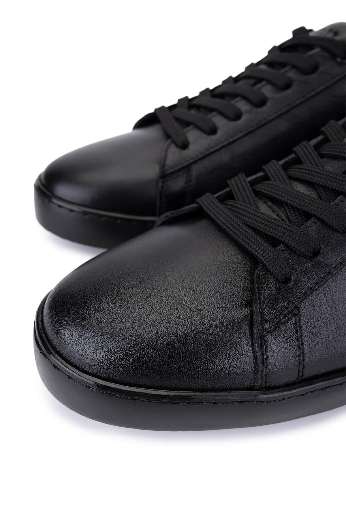 Tamer Tanca Erkek Hakiki Deri Siyah Sneakers & Spor Ayakkabı