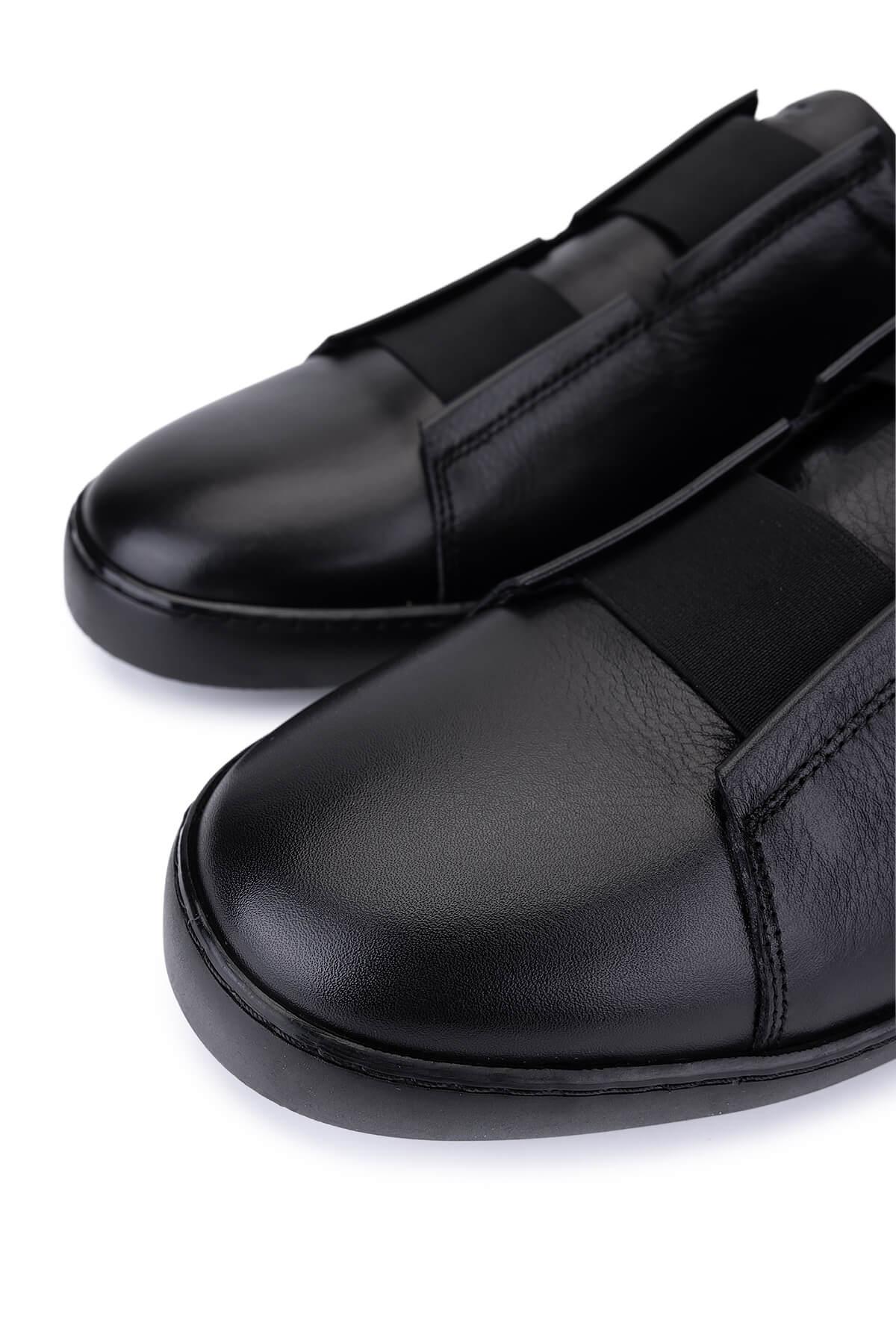 Tamer Tanca Erkek Hakiki Deri Siyah Sneakers & Spor Ayakkabı