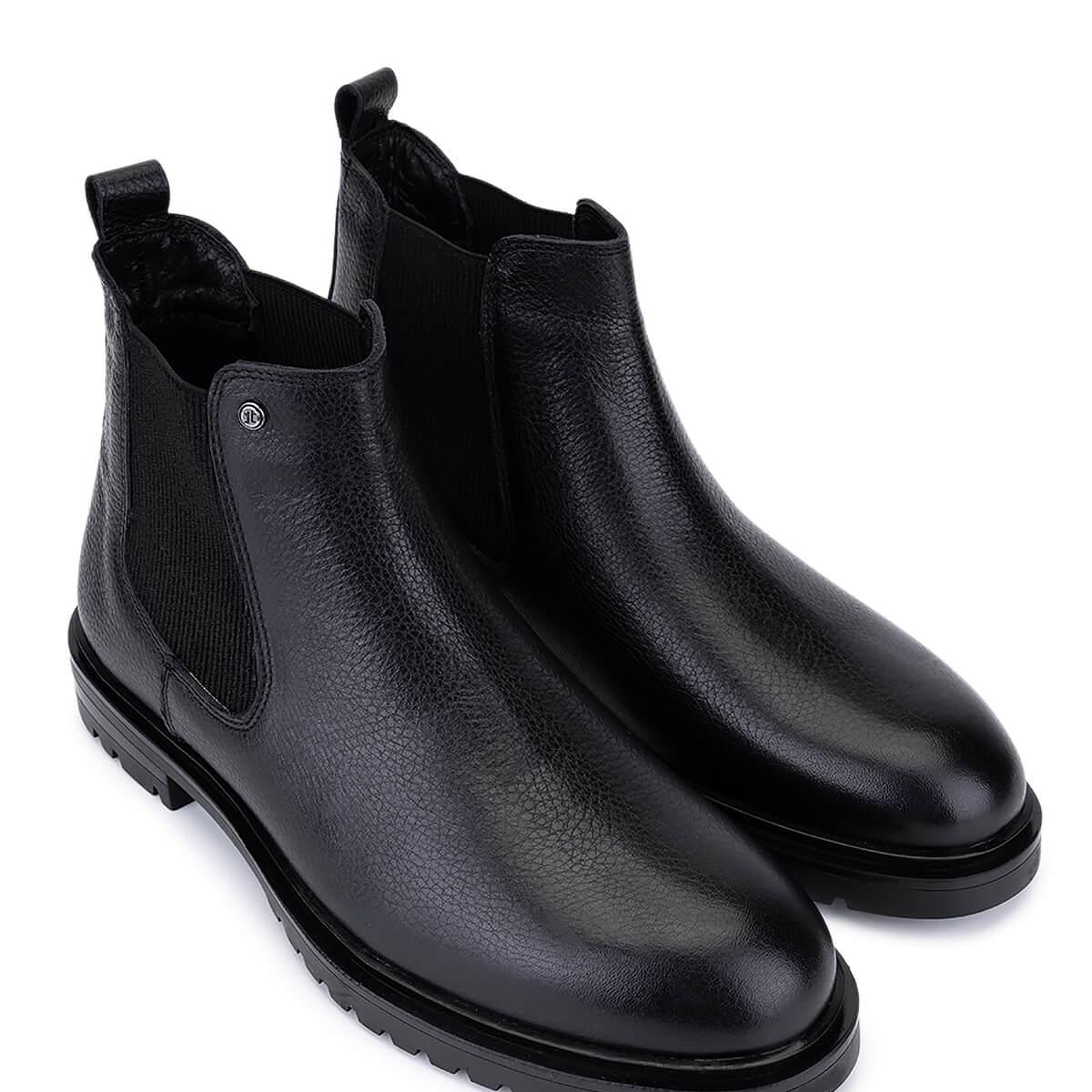 Tamer Tanca Erkek Hakiki Deri Siyah Floter Casual Bot