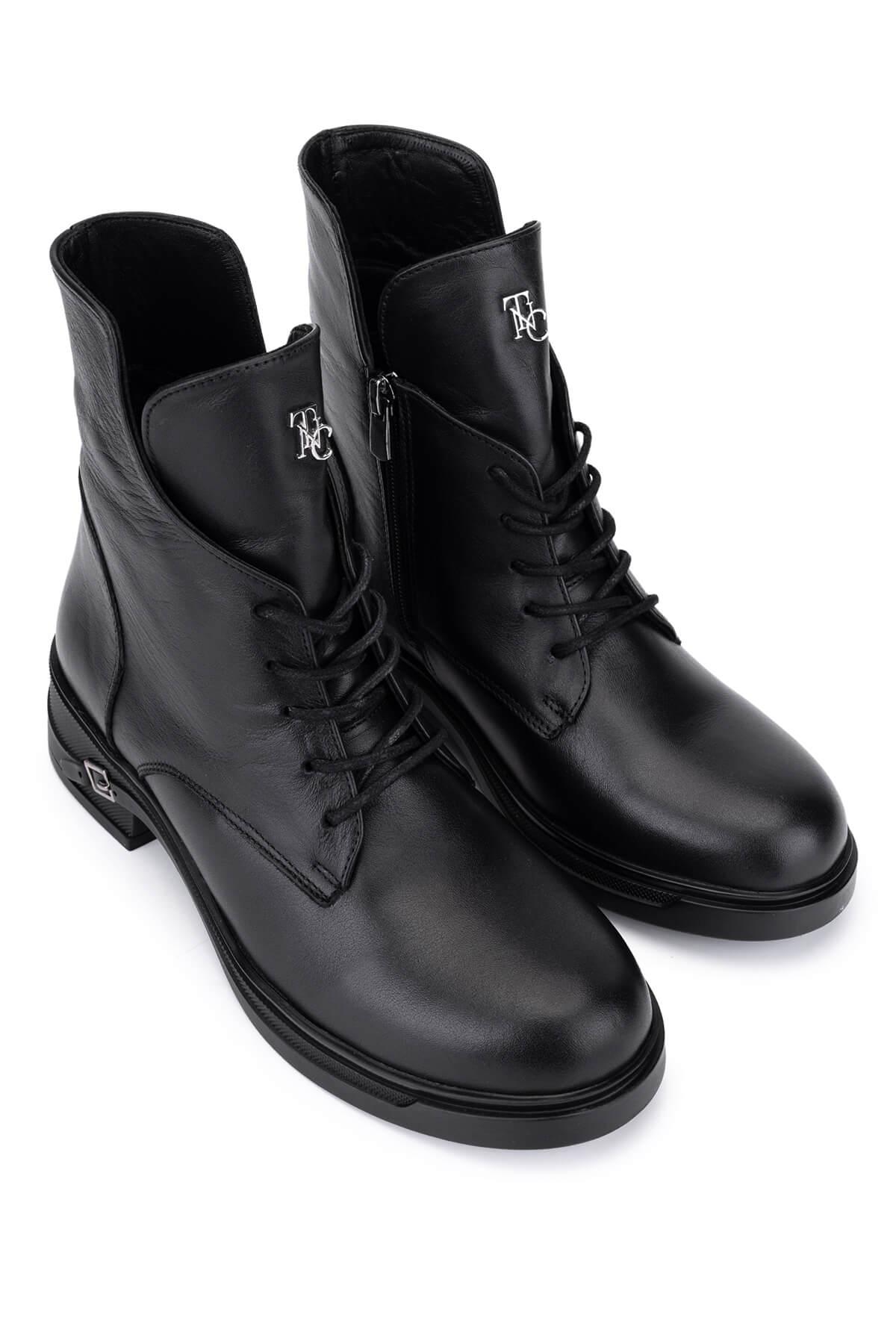 Tamer Tanca Kadın Siyah Deri Casual Bot