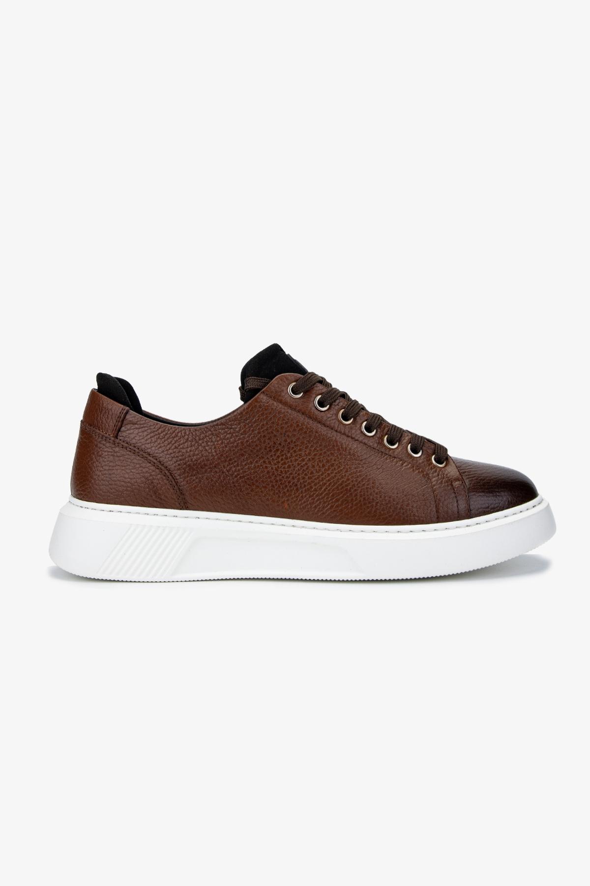 Valmenti Erkek Hakiki Deri Kahverengi Sneakers & Spor Ayakkabı